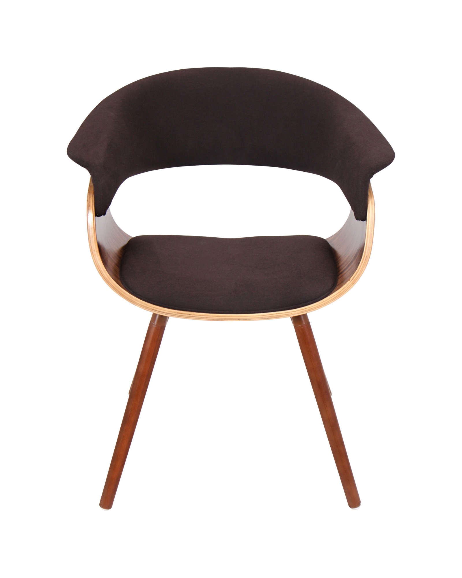 Vintage Mod Mid-century Modern Chair in Walnut and Espresso Fabric