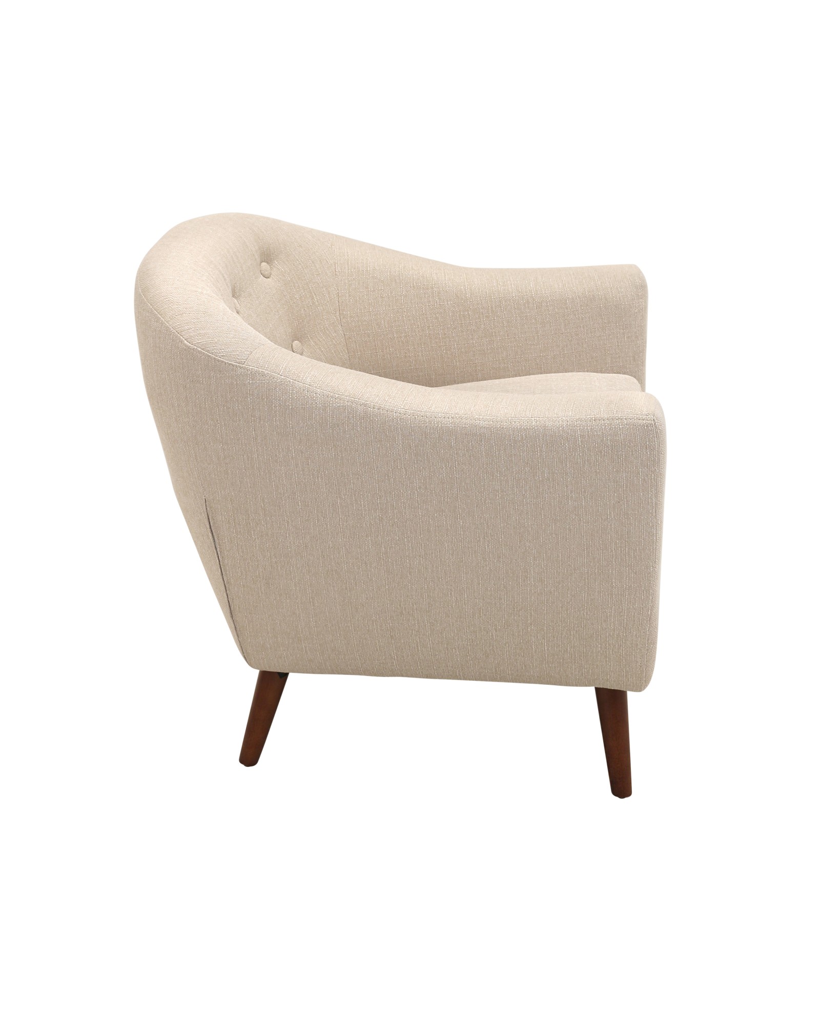 Rockwell Mid Century Modern Accent Chair in Cream