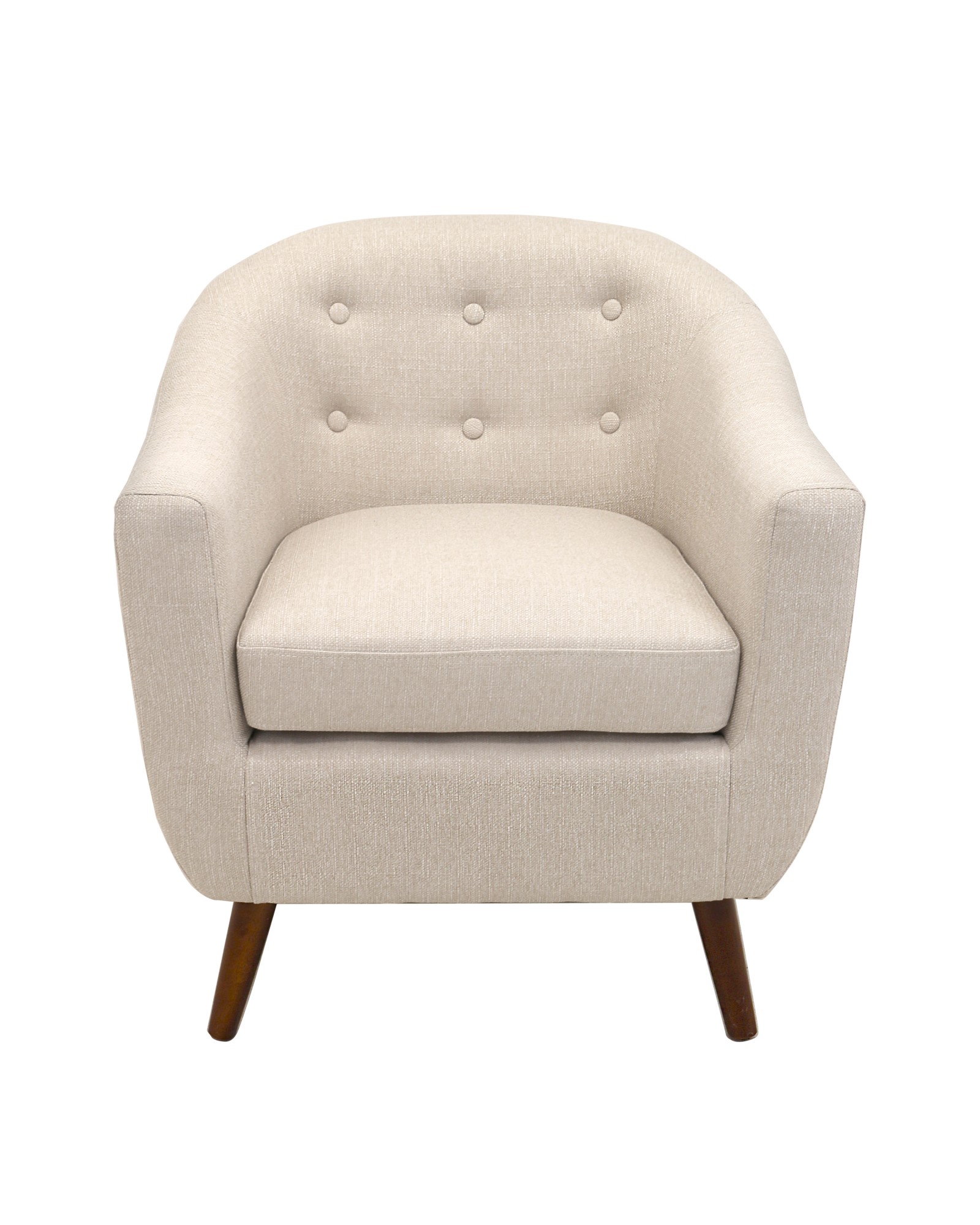 Rockwell Mid Century Modern Accent Chair in Cream