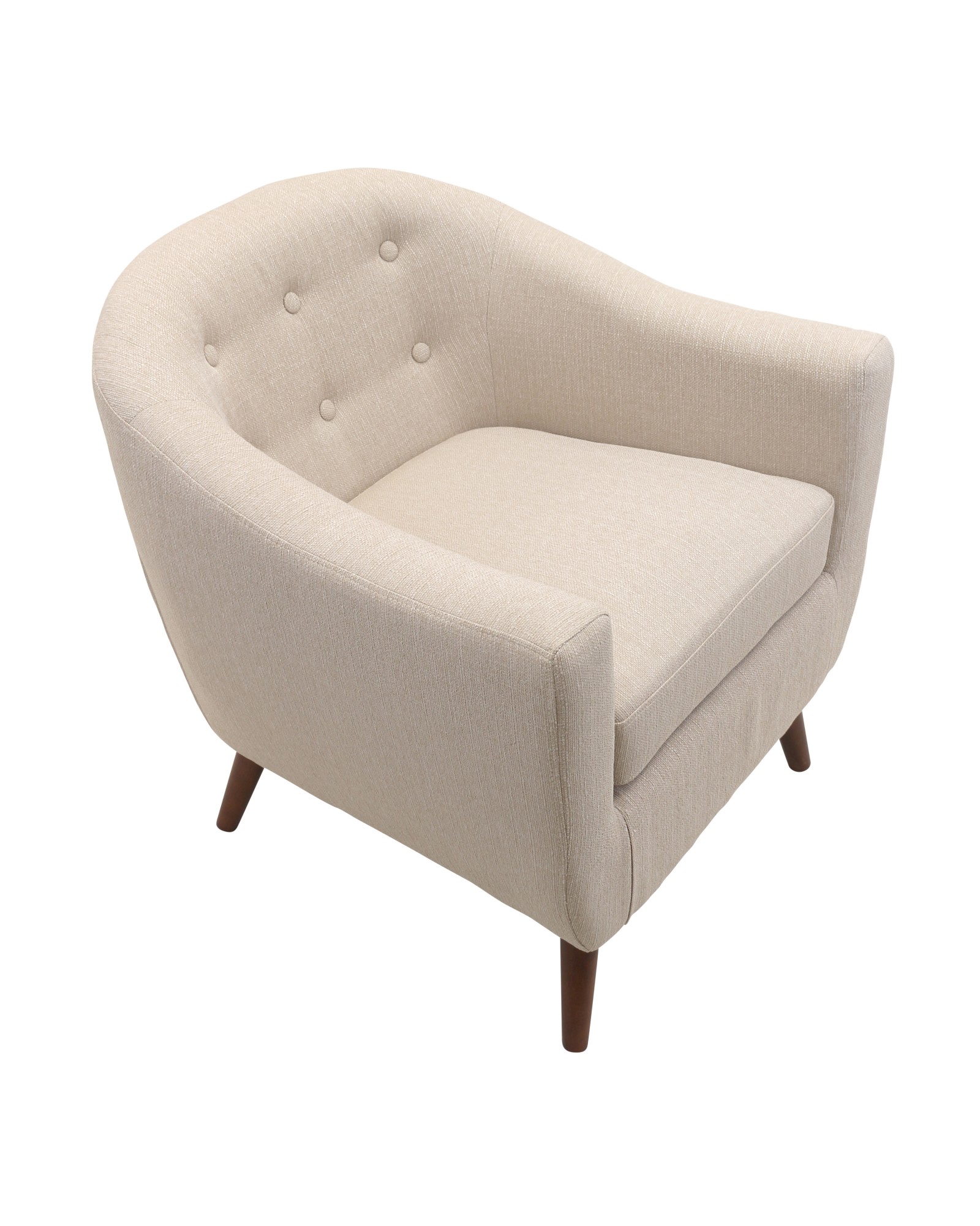 Rockwell Mid Century Modern Accent Chair in Cream