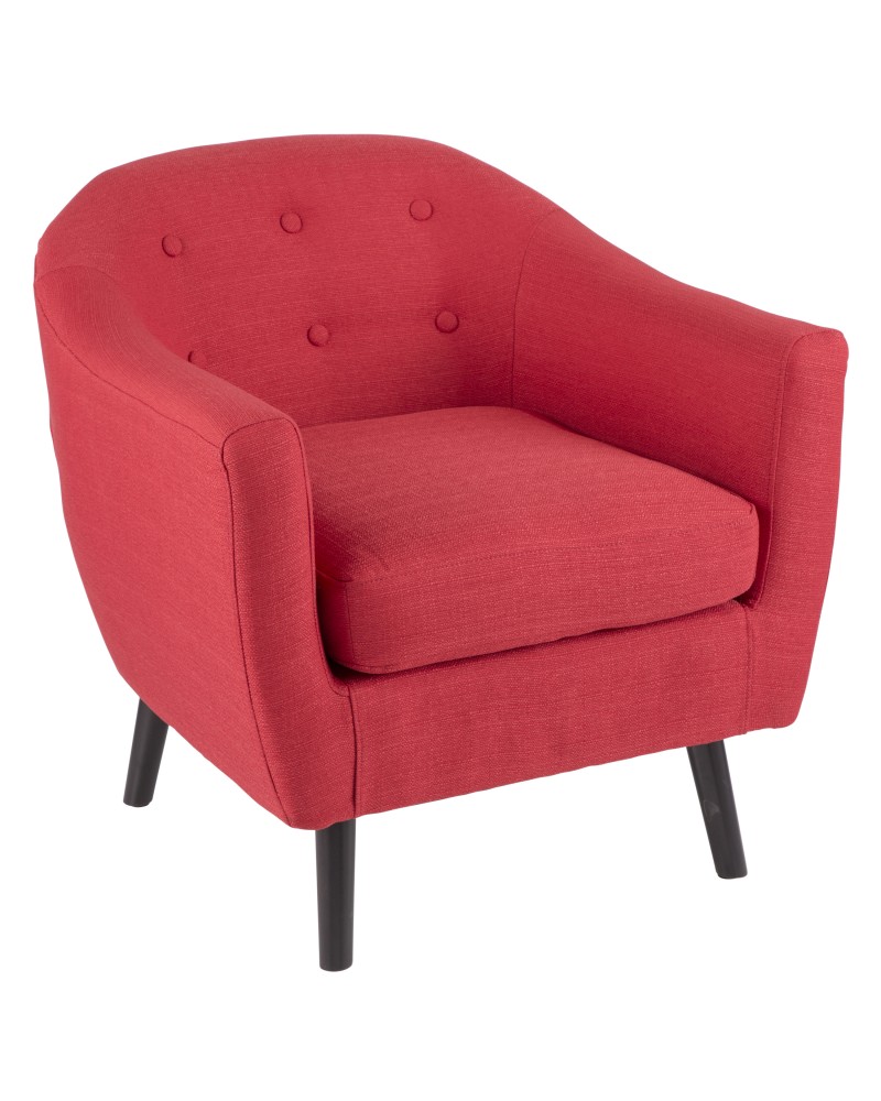 Rockwell Mid Century Modern Accent Chair in Red