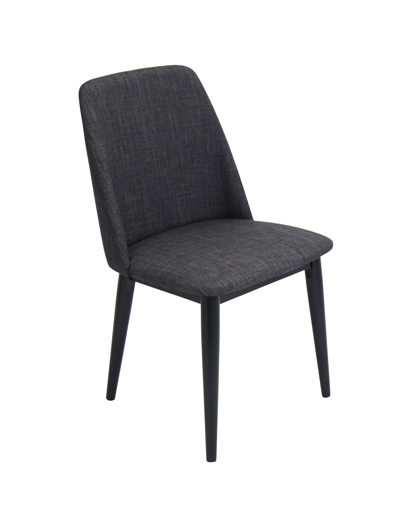 Tintori Contemporary Dining Chair in Charcoal Fabric - Set of 2