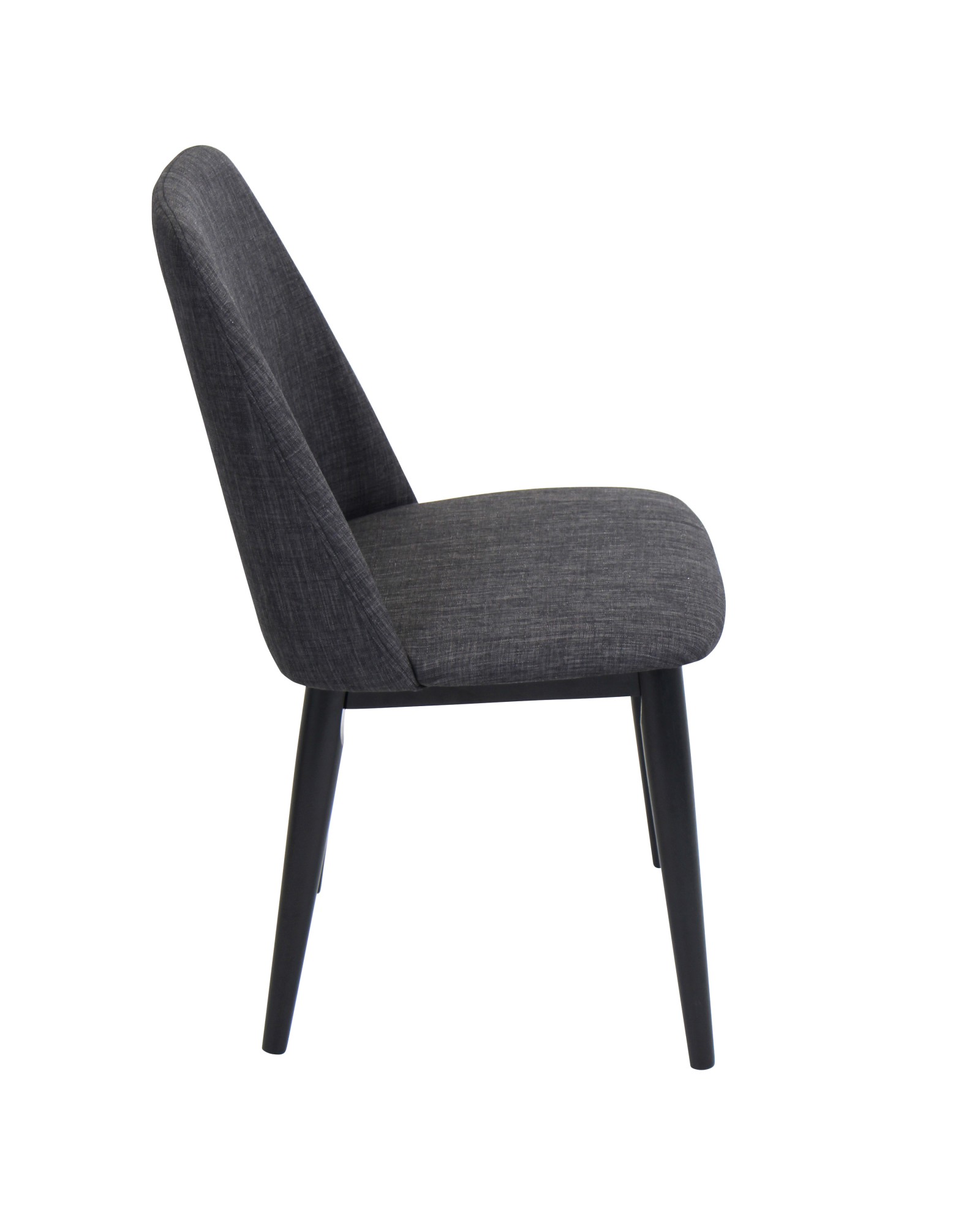 Tintori Contemporary Dining Chair in Charcoal Fabric - Set of 2