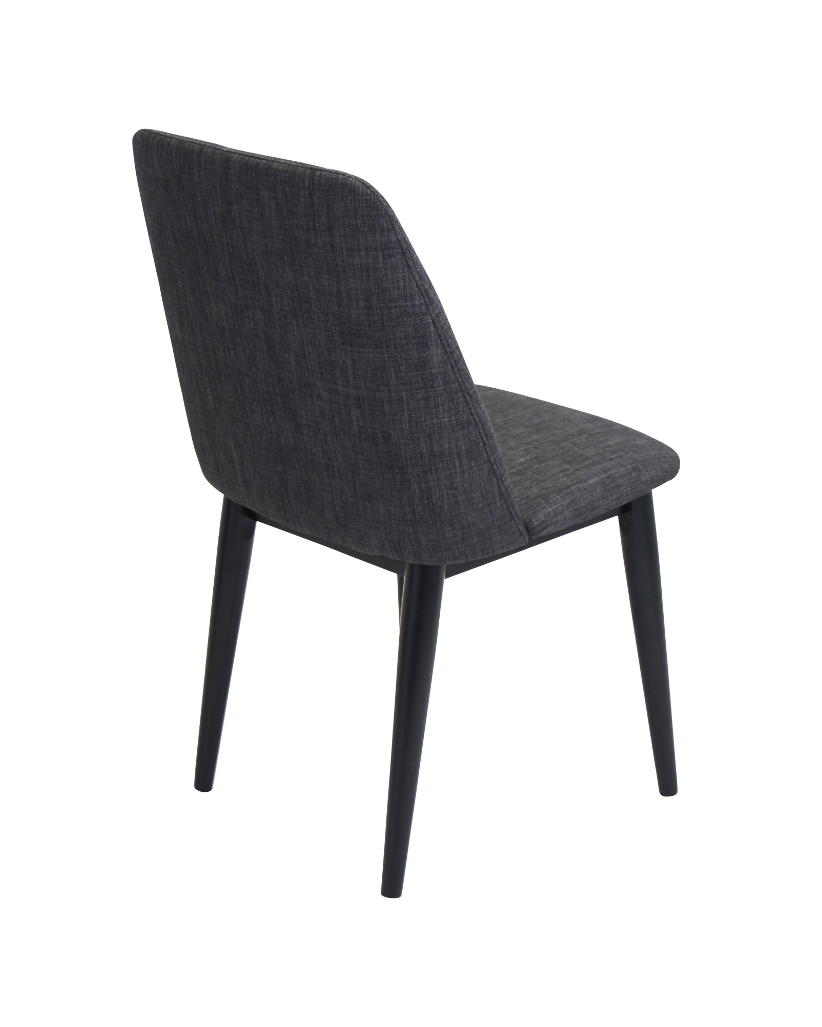 Tintori Contemporary Dining Chair in Charcoal Fabric - Set of 2