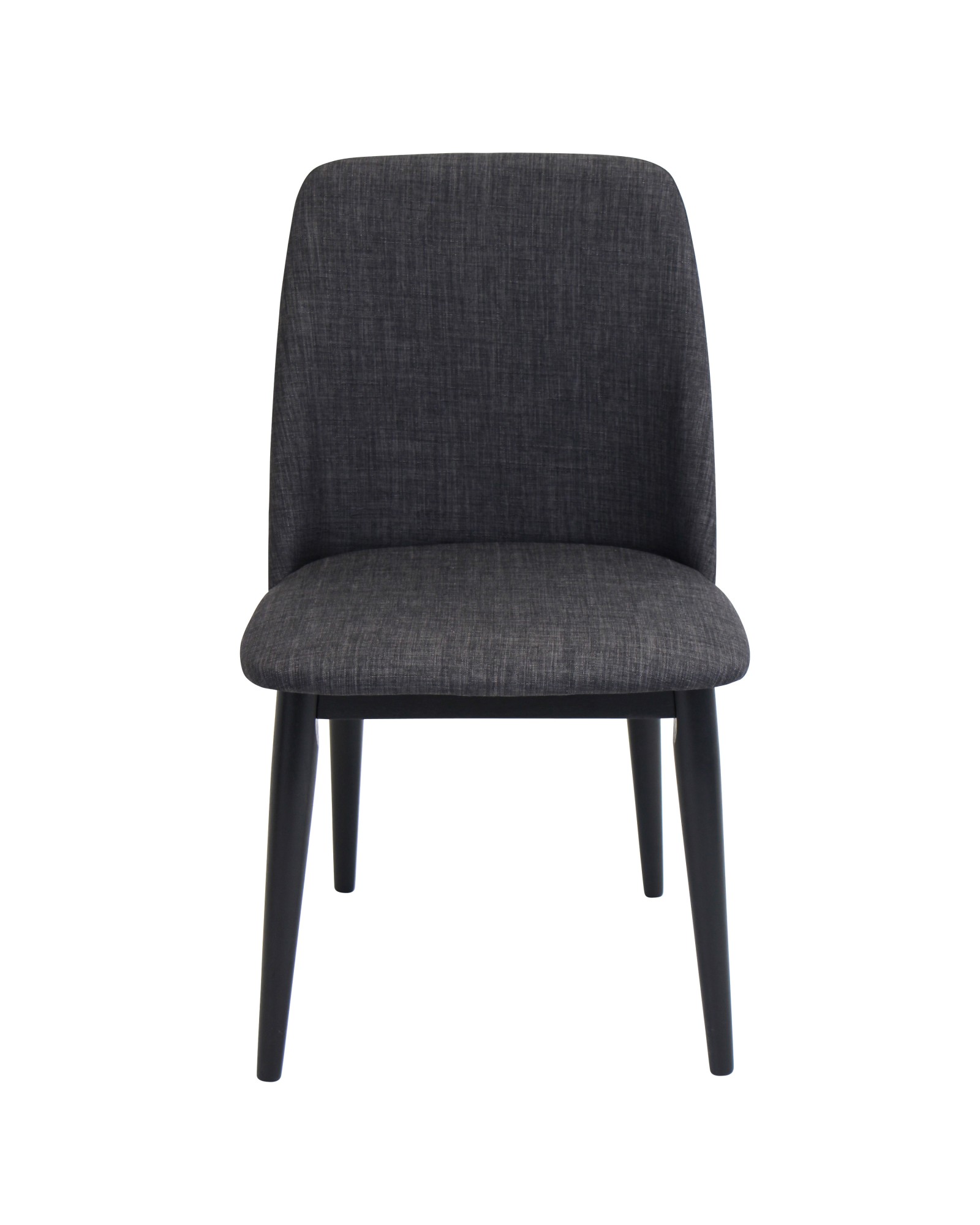 Tintori Contemporary Dining Chair in Charcoal Fabric - Set of 2