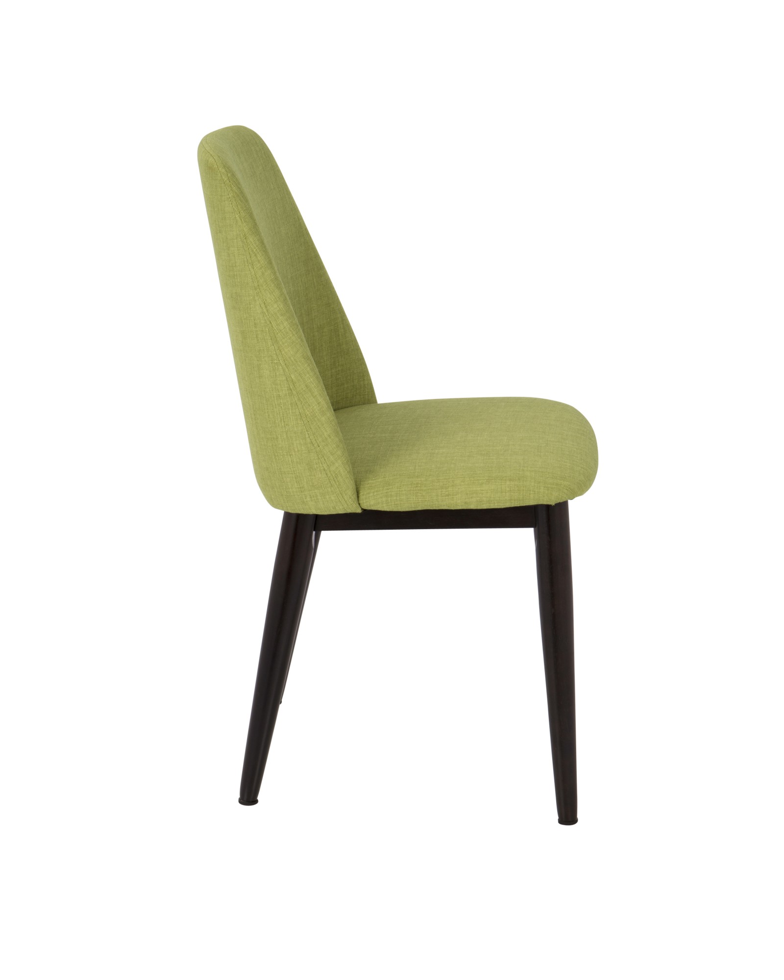 Tintori Contemporary Dining Chair in Green Fabric - Set of 2