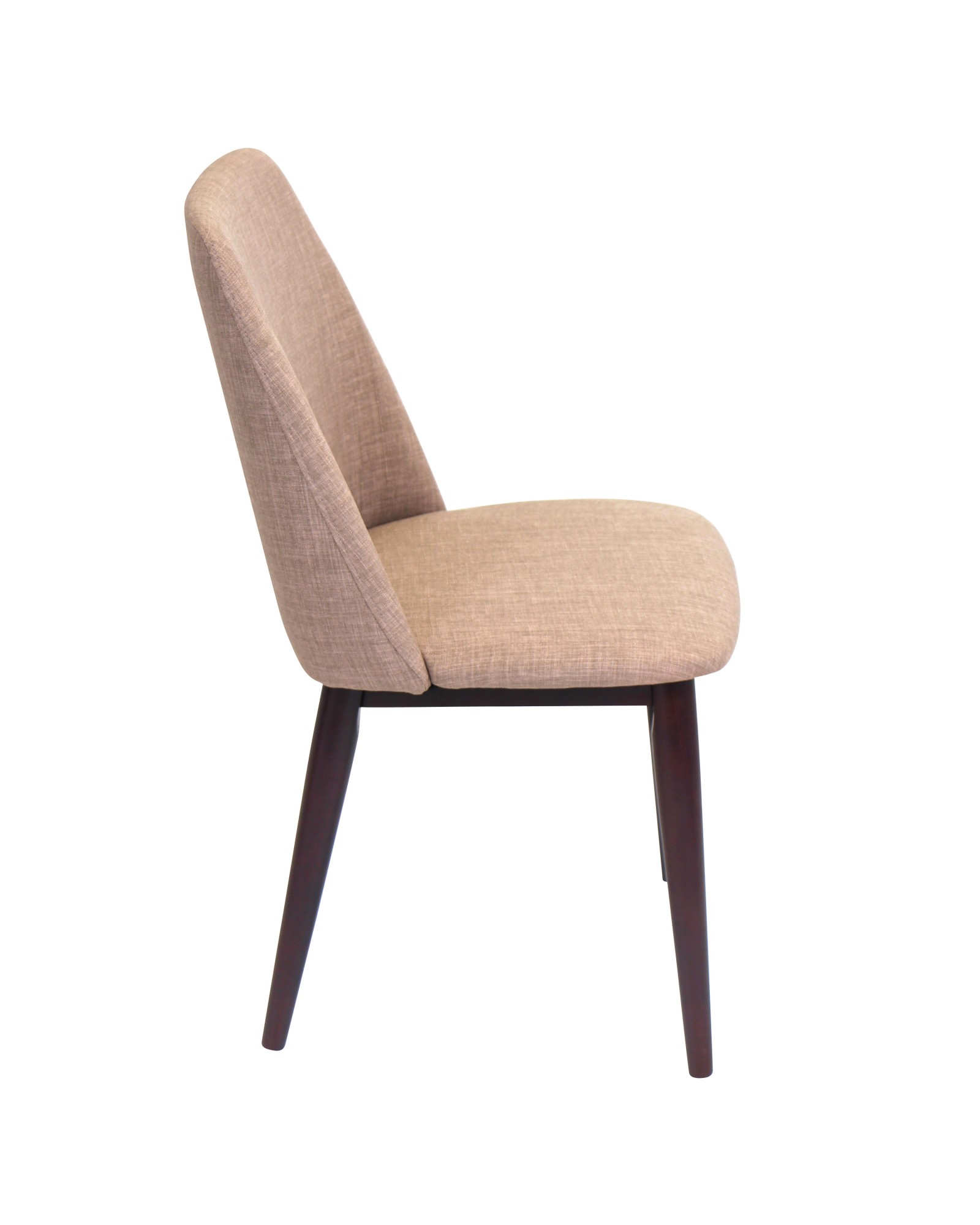 Tintori Contemporary Dining Chair in Brown Fabric - Set of 2