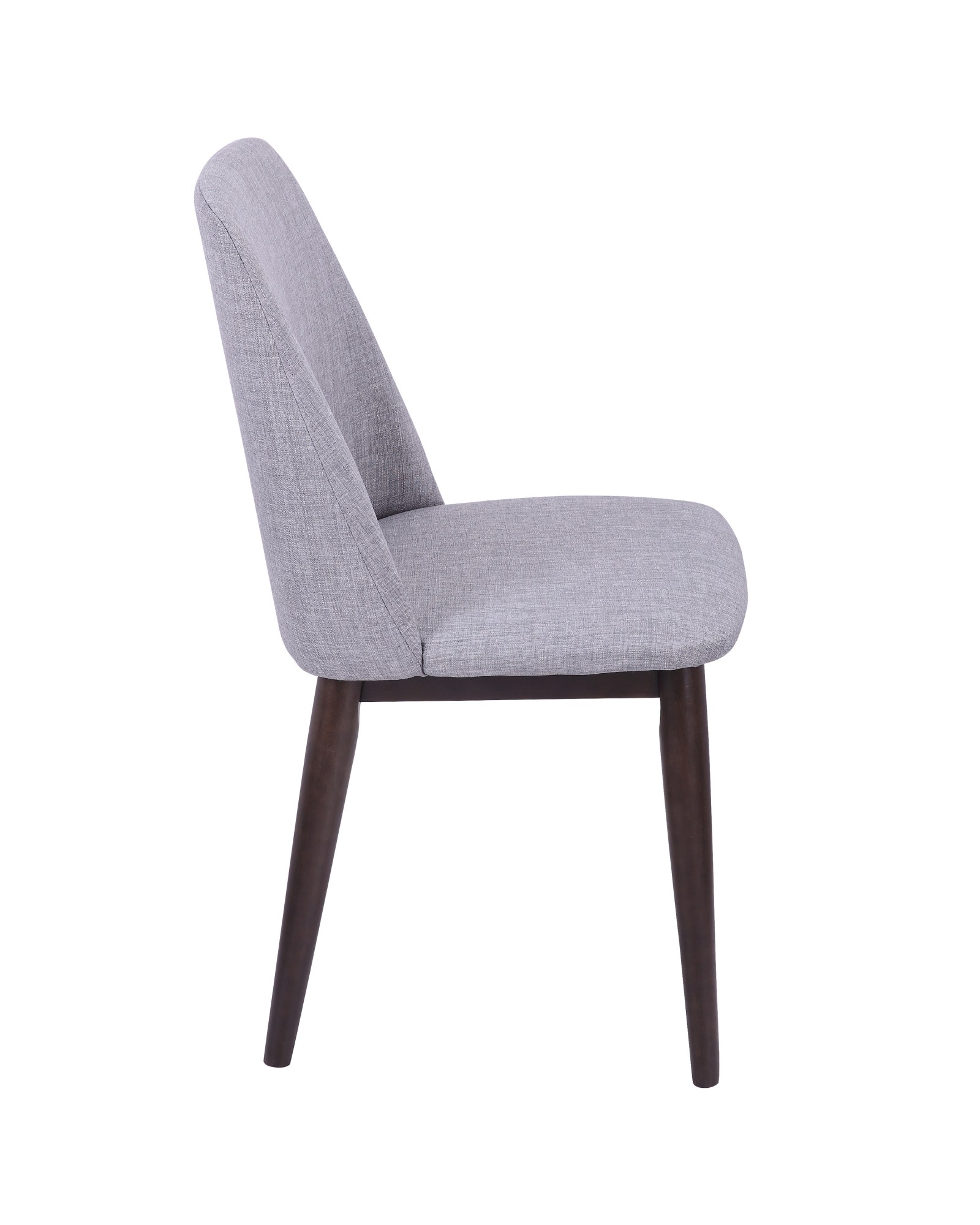 Tintori Contemporary Dining Chair in Walnut and Light Grey Fabric - Set of 2