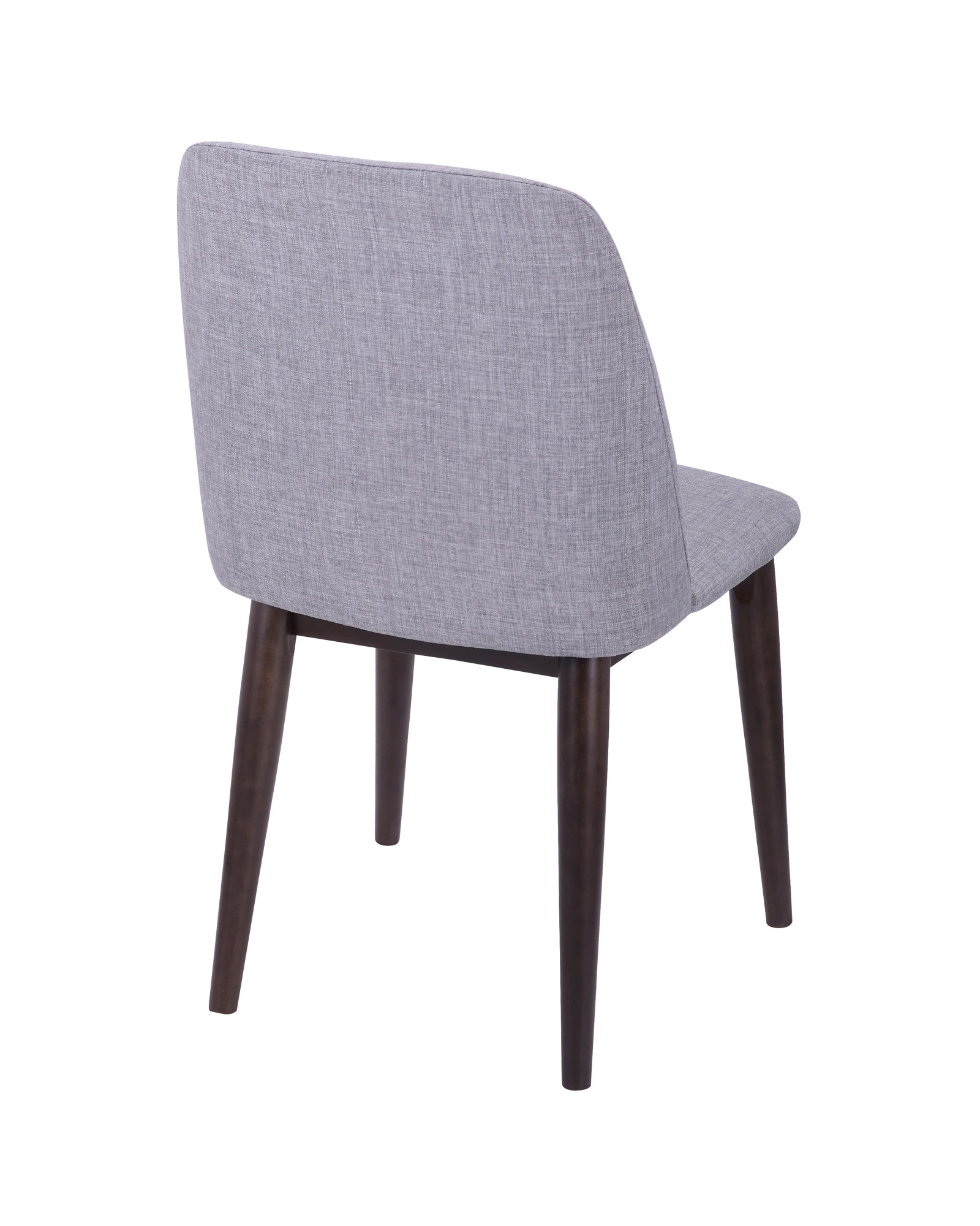 Tintori Contemporary Dining Chair in Walnut and Light Grey Fabric - Set of 2