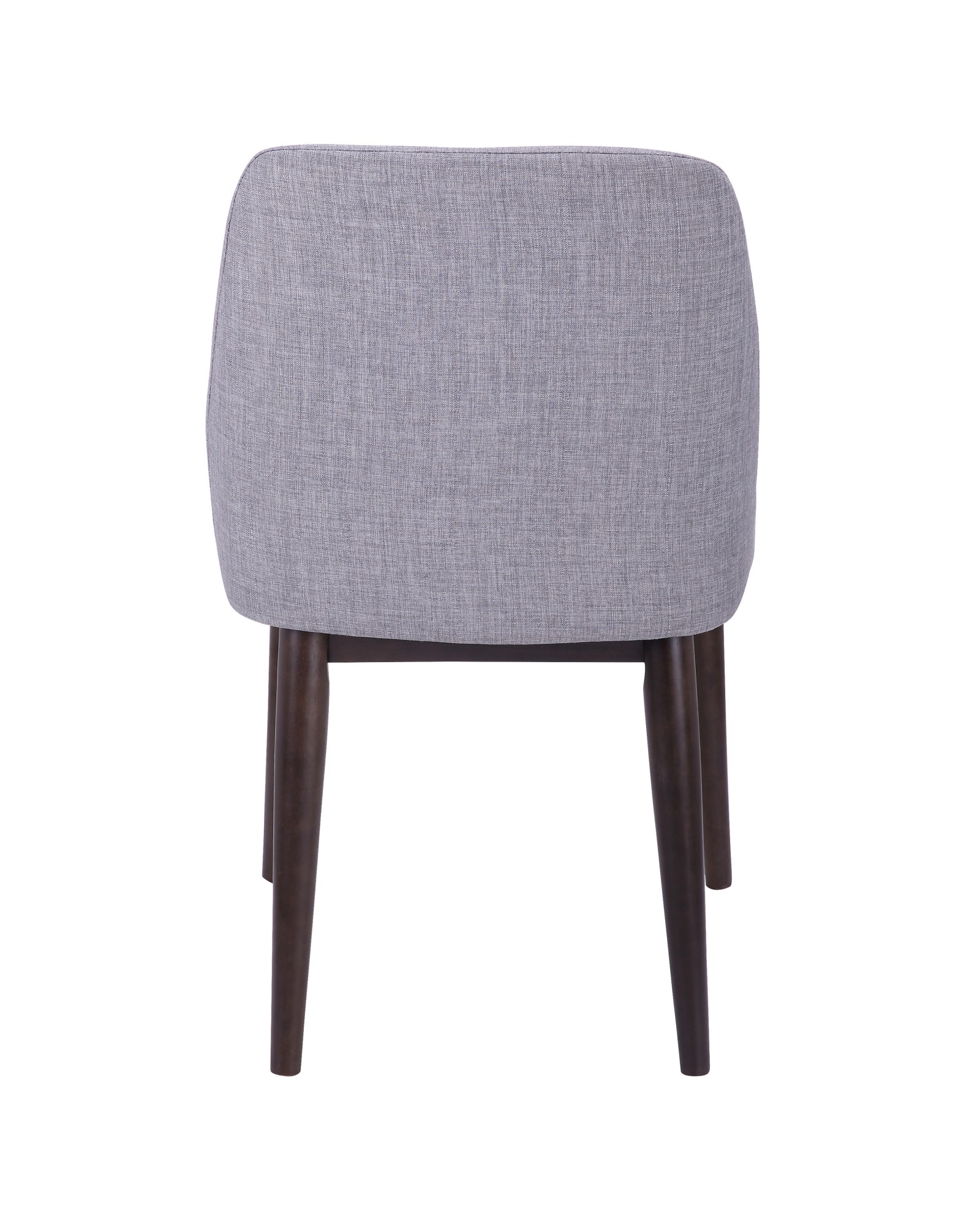 Tintori Contemporary Dining Chair in Walnut and Light Grey Fabric - Set of 2