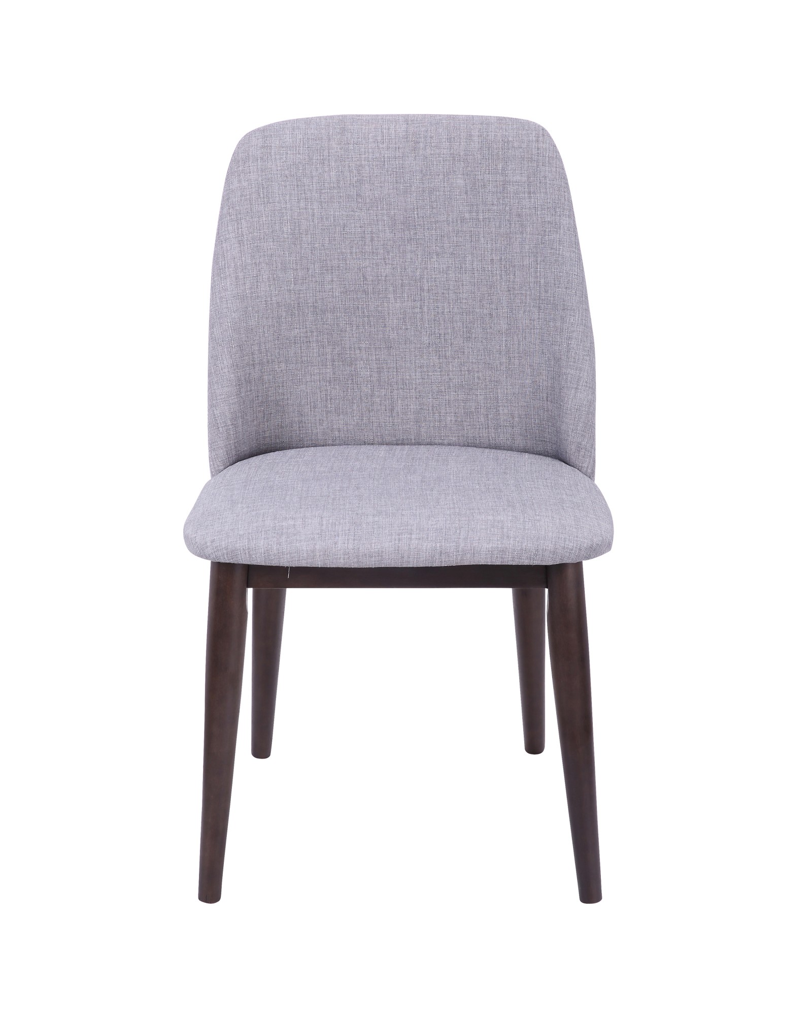 Tintori Contemporary Dining Chair in Walnut and Light Grey Fabric - Set of 2