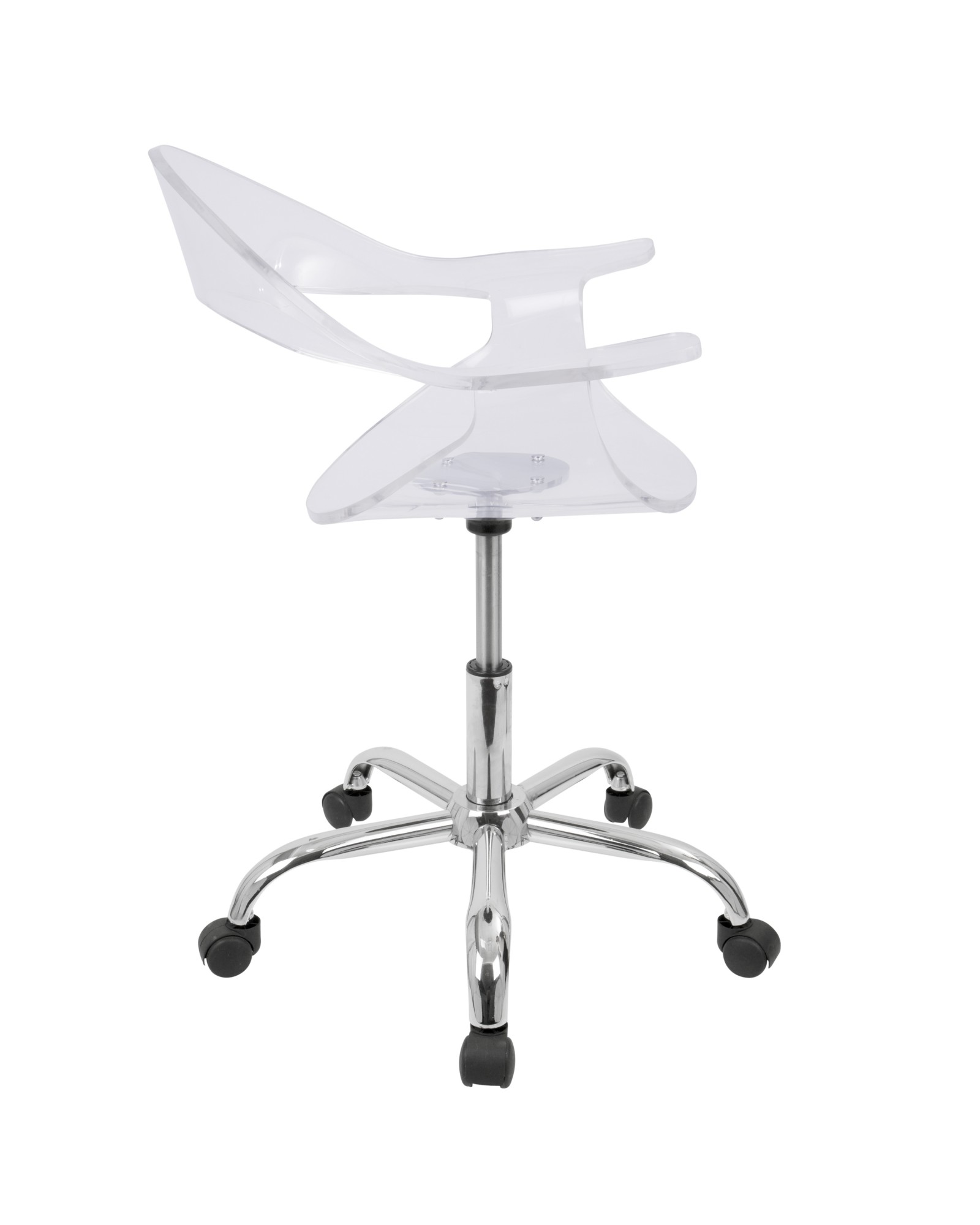 Rumor Contemporary Adjustable Office Chair with Swivel in Clear Acrylic