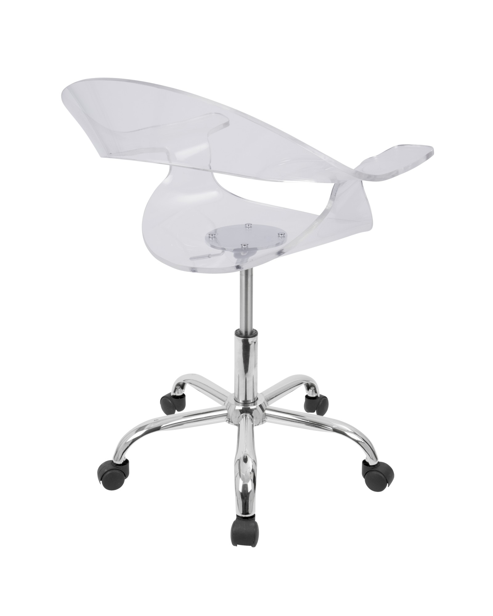 Rumor Contemporary Adjustable Office Chair with Swivel in Clear Acrylic