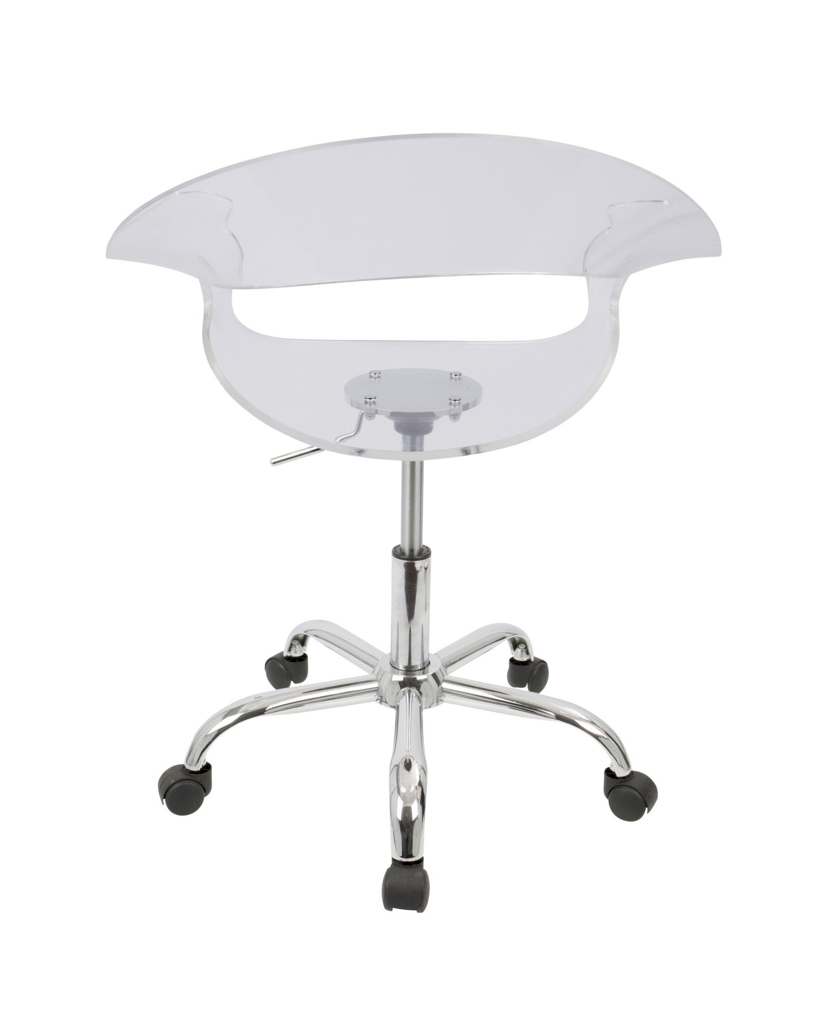 Rumor Contemporary Adjustable Office Chair with Swivel in Clear Acrylic