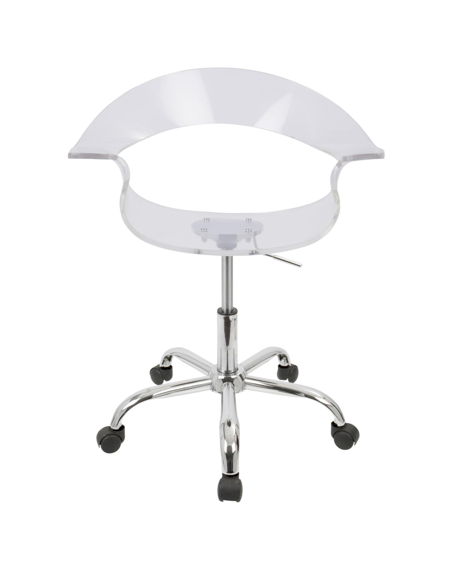 Rumor Contemporary Adjustable Office Chair with Swivel in Clear Acrylic