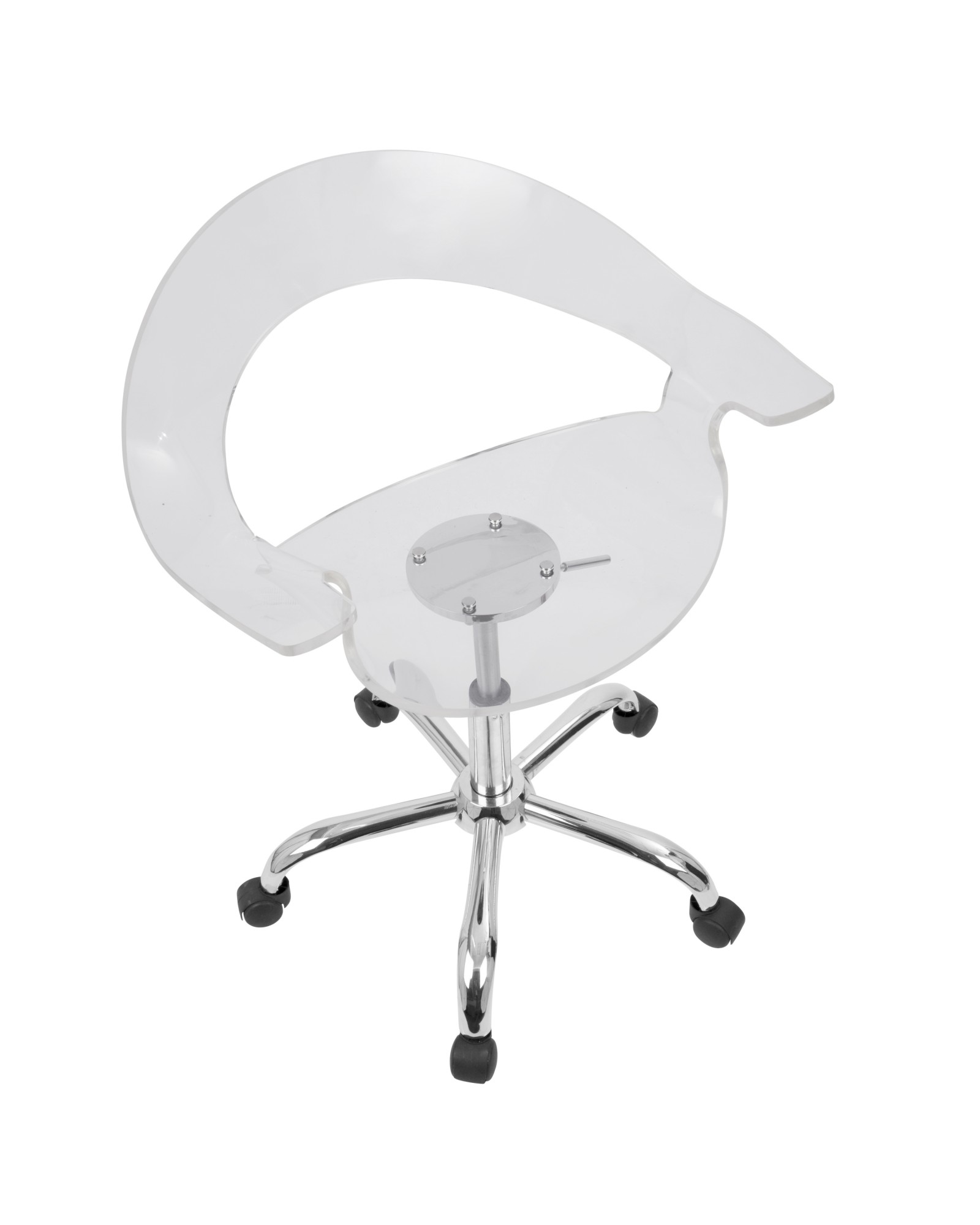 Rumor Contemporary Adjustable Office Chair with Swivel in Clear Acrylic
