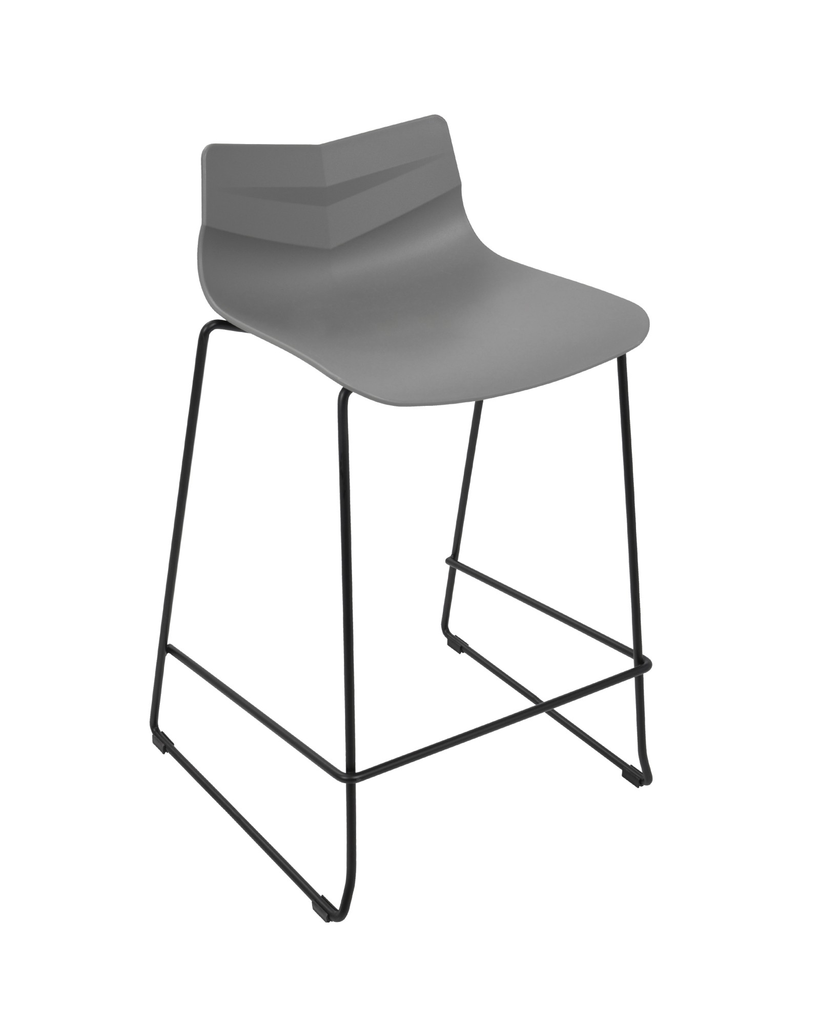 Arrow Contemporary Counter Stool in Black and Grey - Set of 2