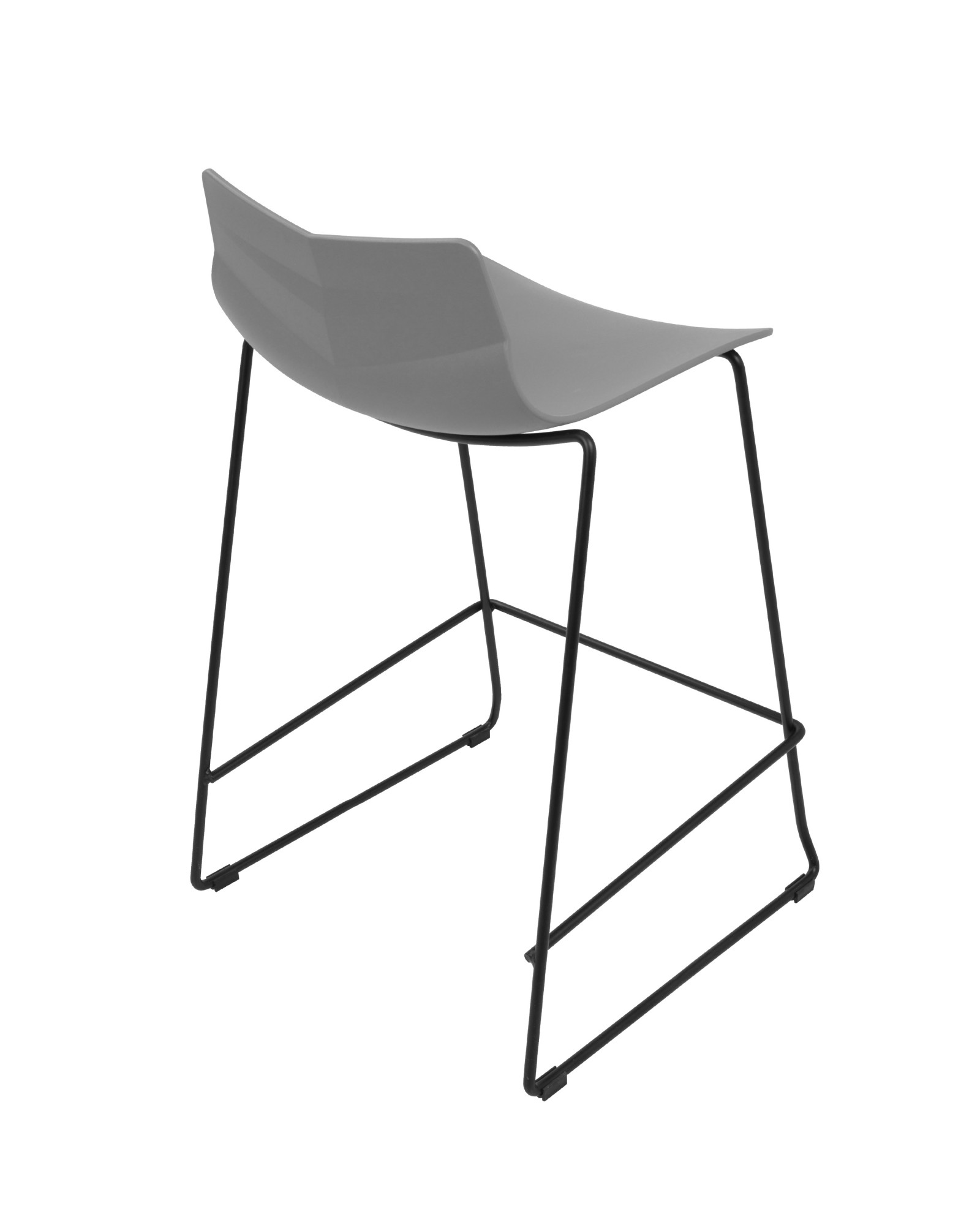 Arrow Contemporary Counter Stool in Black and Grey - Set of 2