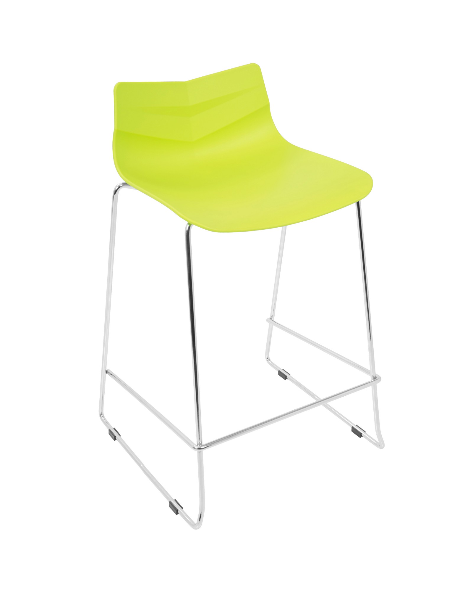 Arrow Contemporary Counter Stool in Lime Green - Set of 2