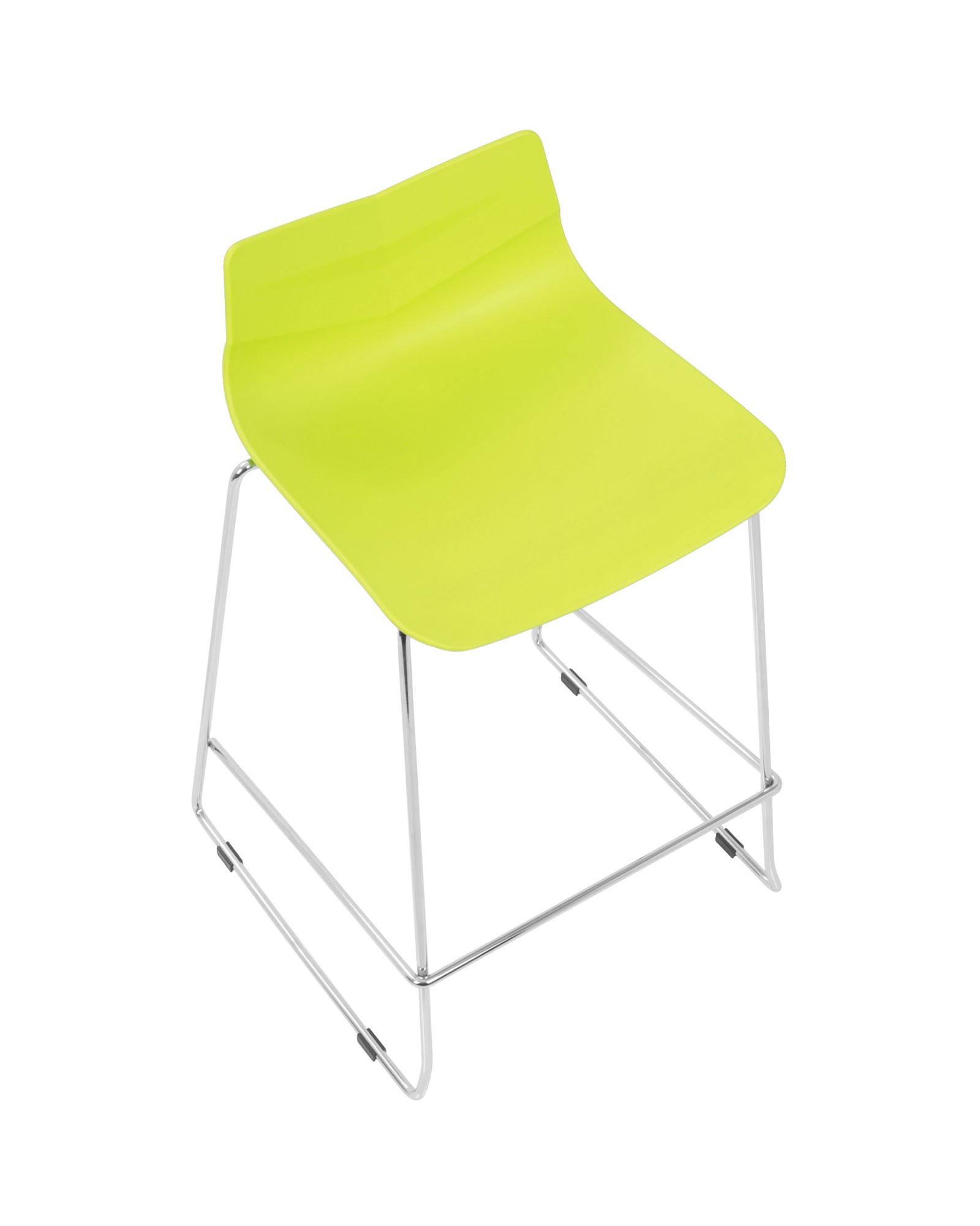 Arrow Contemporary Counter Stool in Lime Green - Set of 2