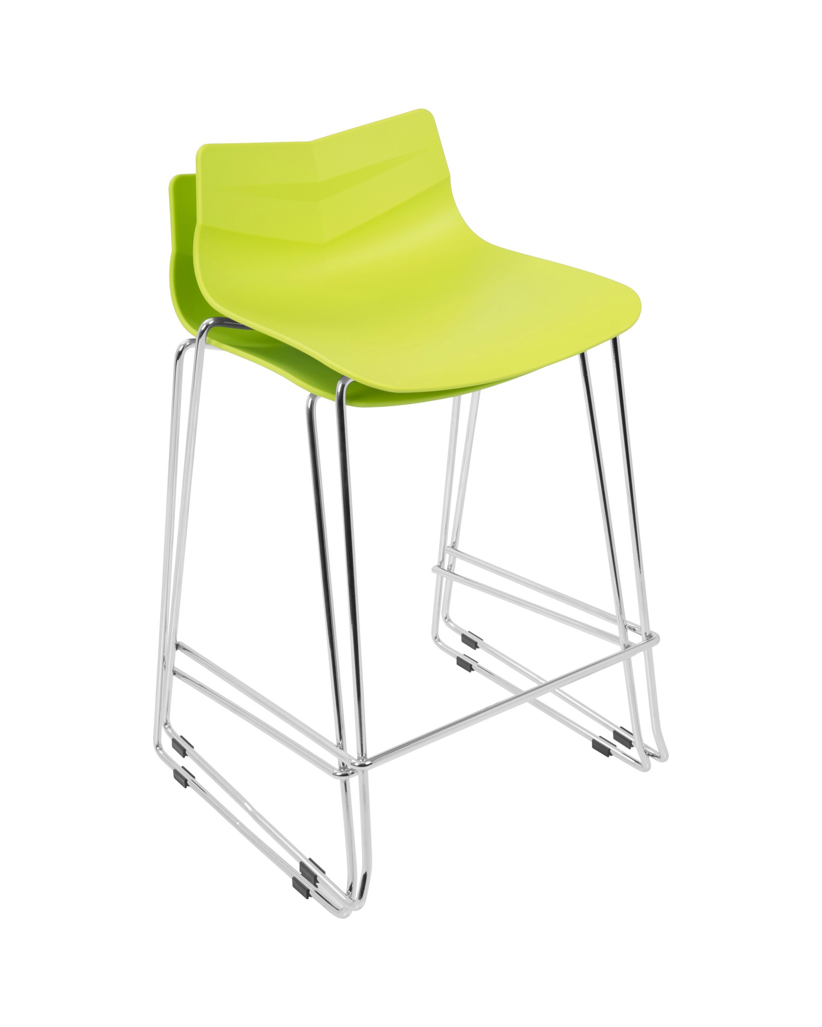 Arrow Contemporary Counter Stool in Lime Green - Set of 2