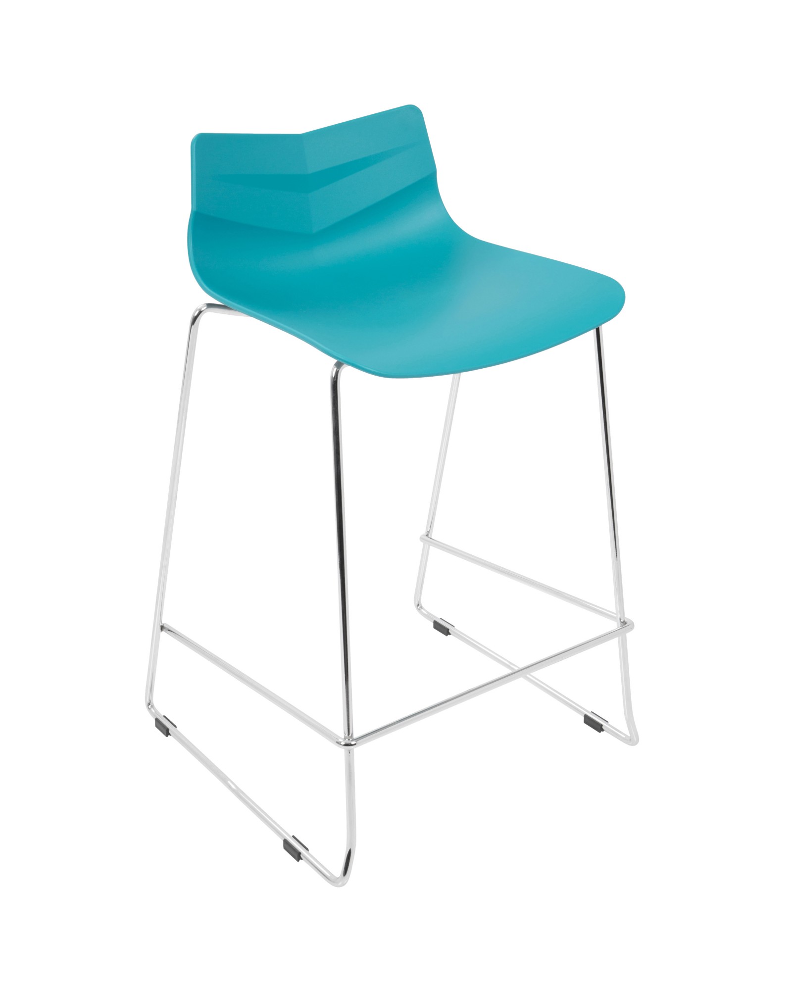 Arrow Contemporary Counter Stool in Turquoise - Set of 2