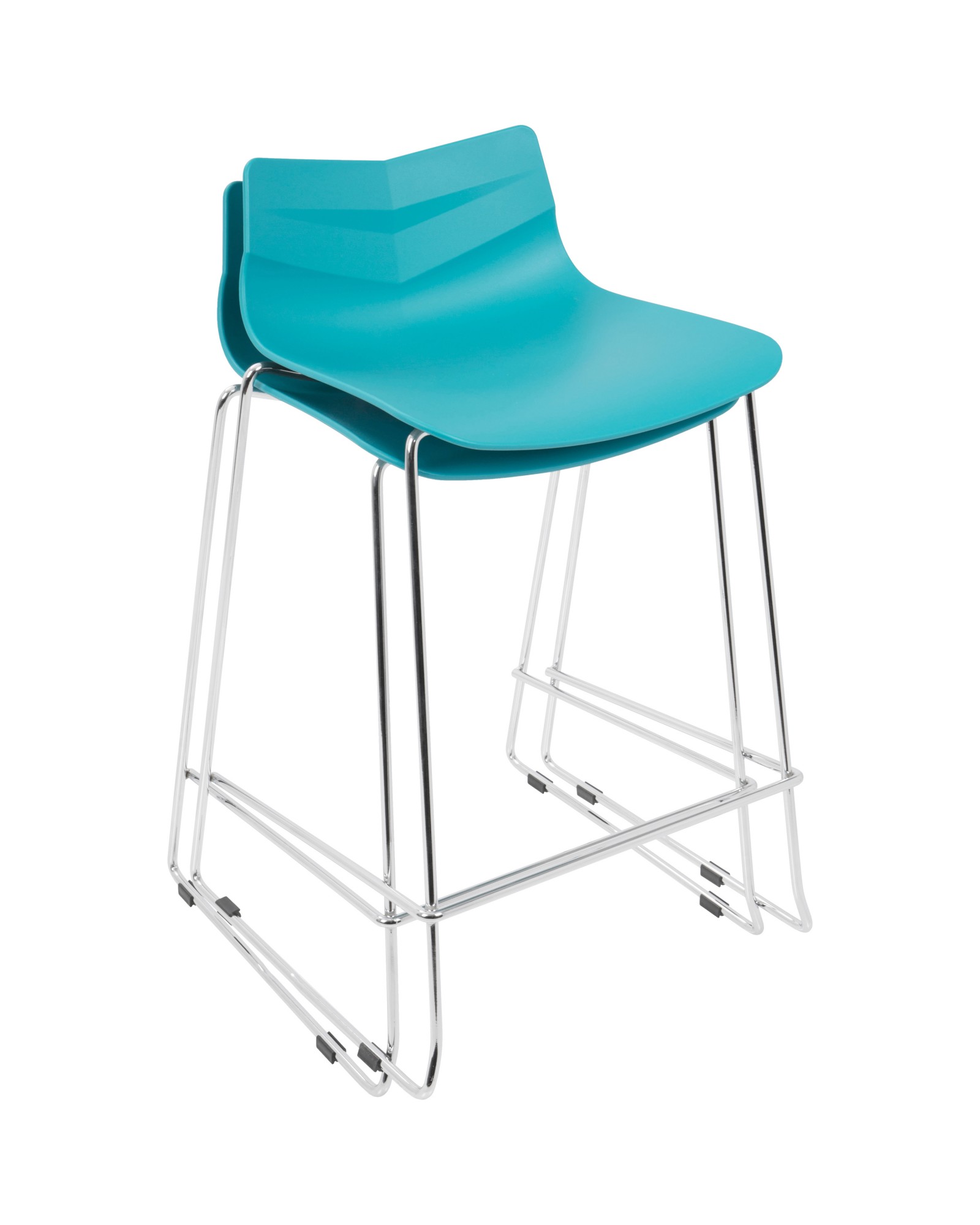 Arrow Contemporary Counter Stool in Turquoise - Set of 2