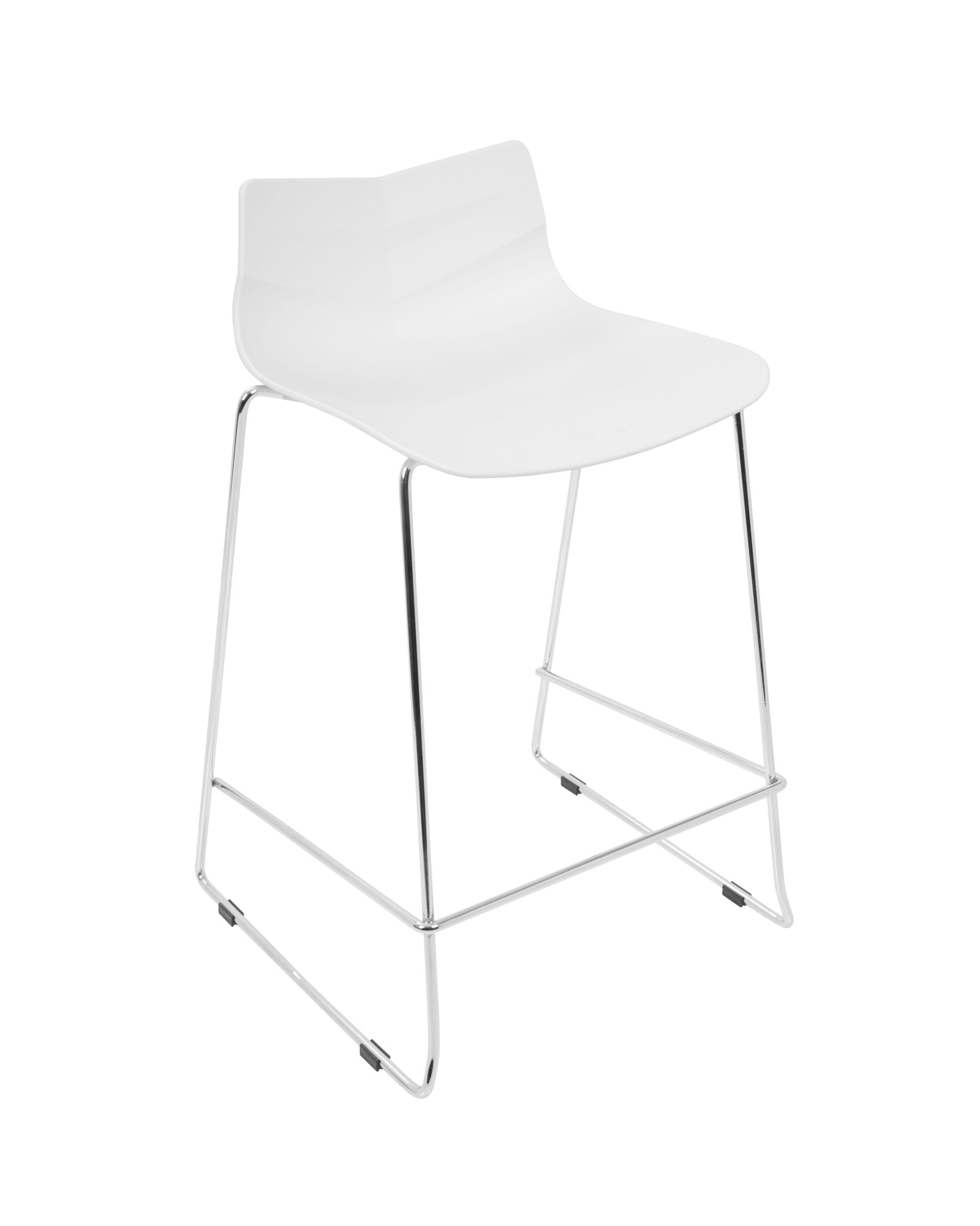 Arrow Contemporary Counter Stool in White - Set of 2