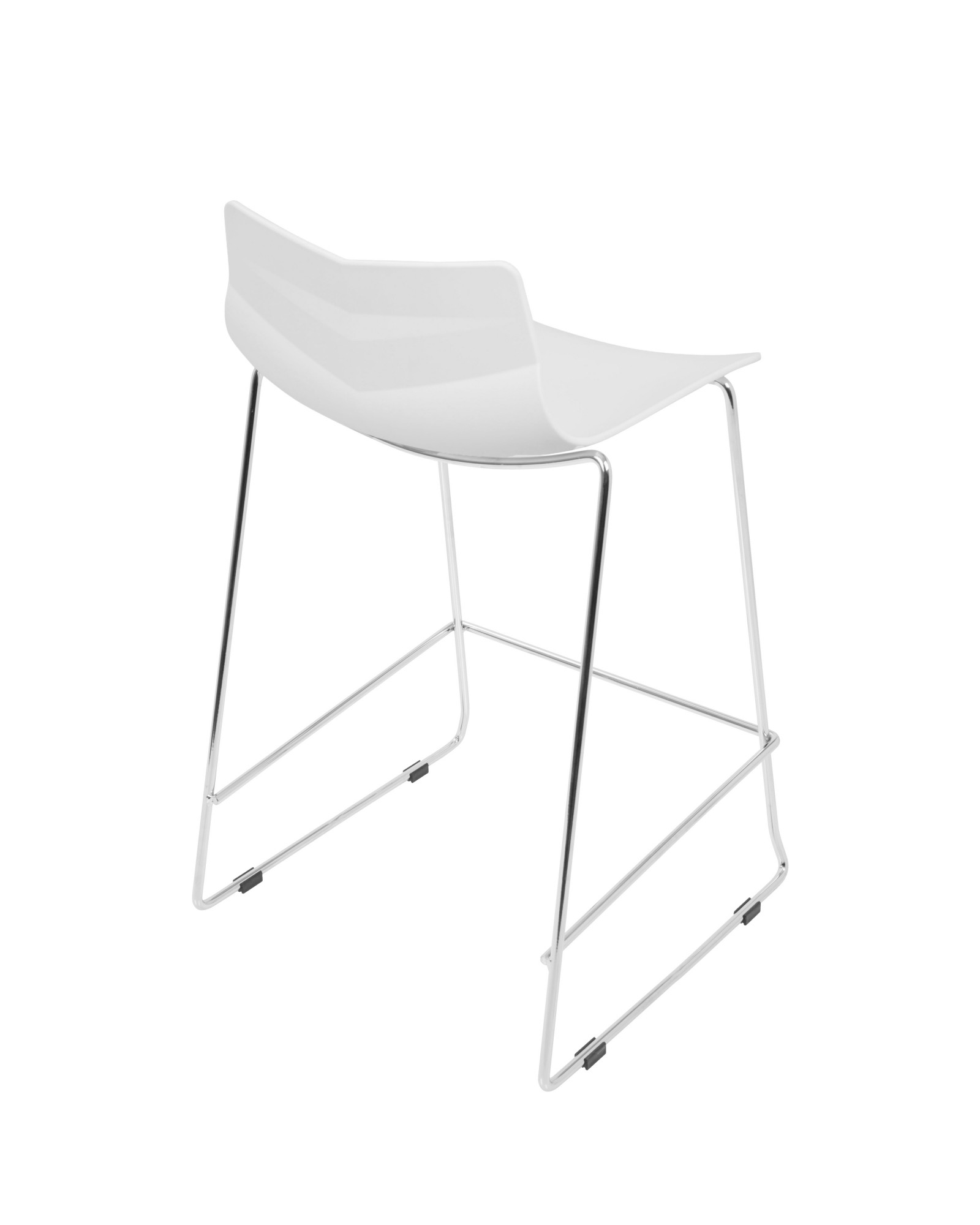 Arrow Contemporary Counter Stool in White - Set of 2