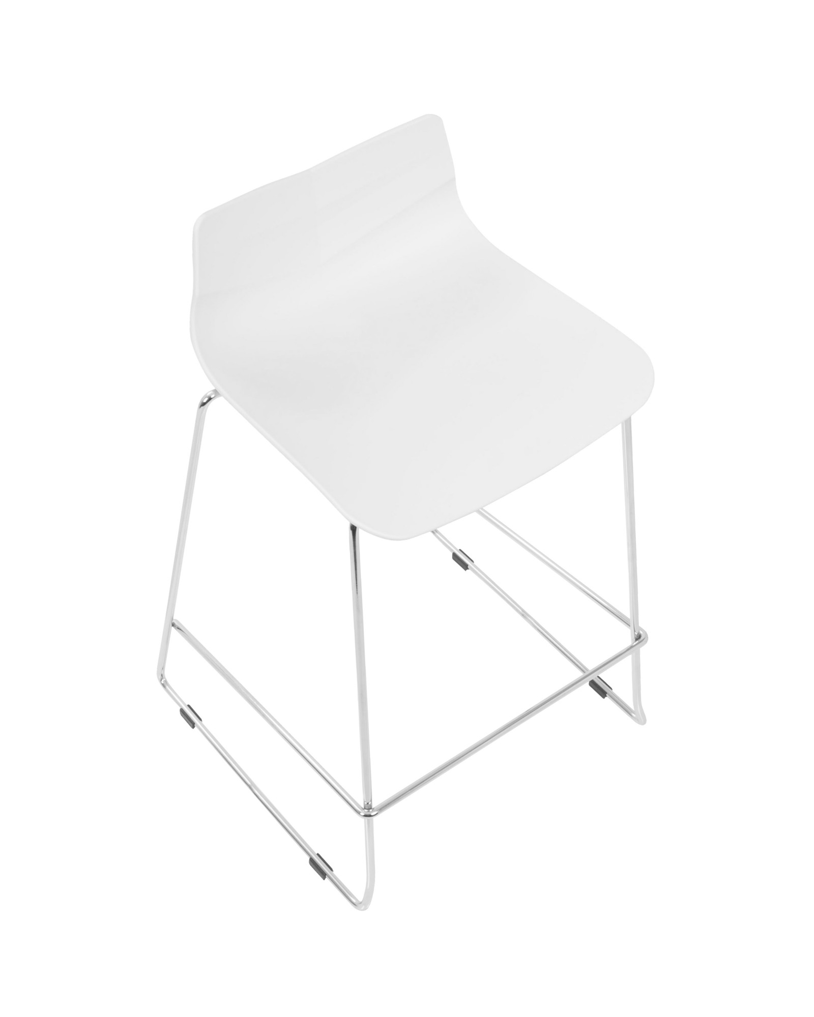 Arrow Contemporary Counter Stool in White - Set of 2