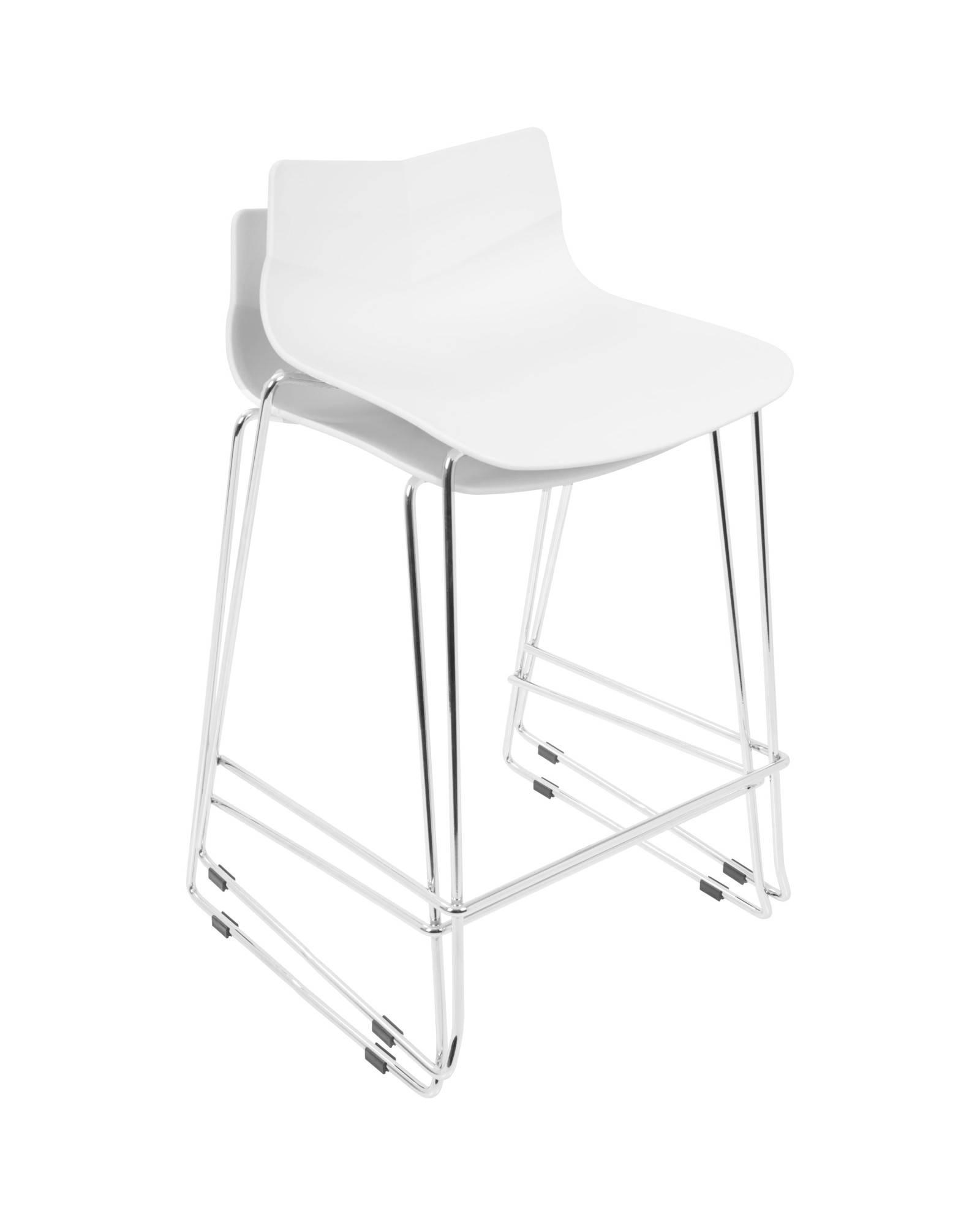Arrow Contemporary Counter Stool in White - Set of 2