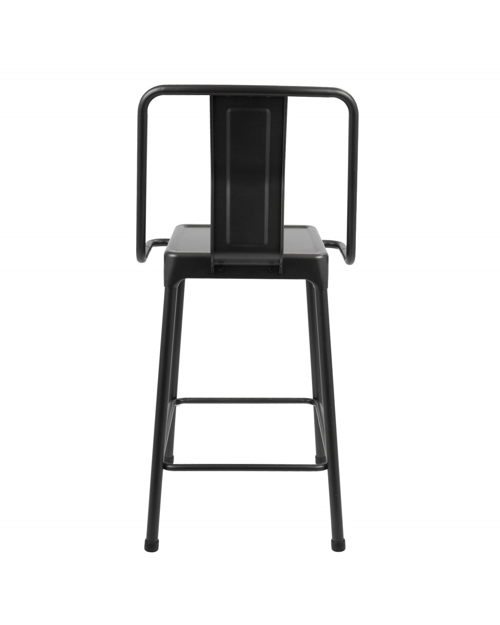 Pair of Industrial Style Energy Counter Stools in Carbon Black Finish