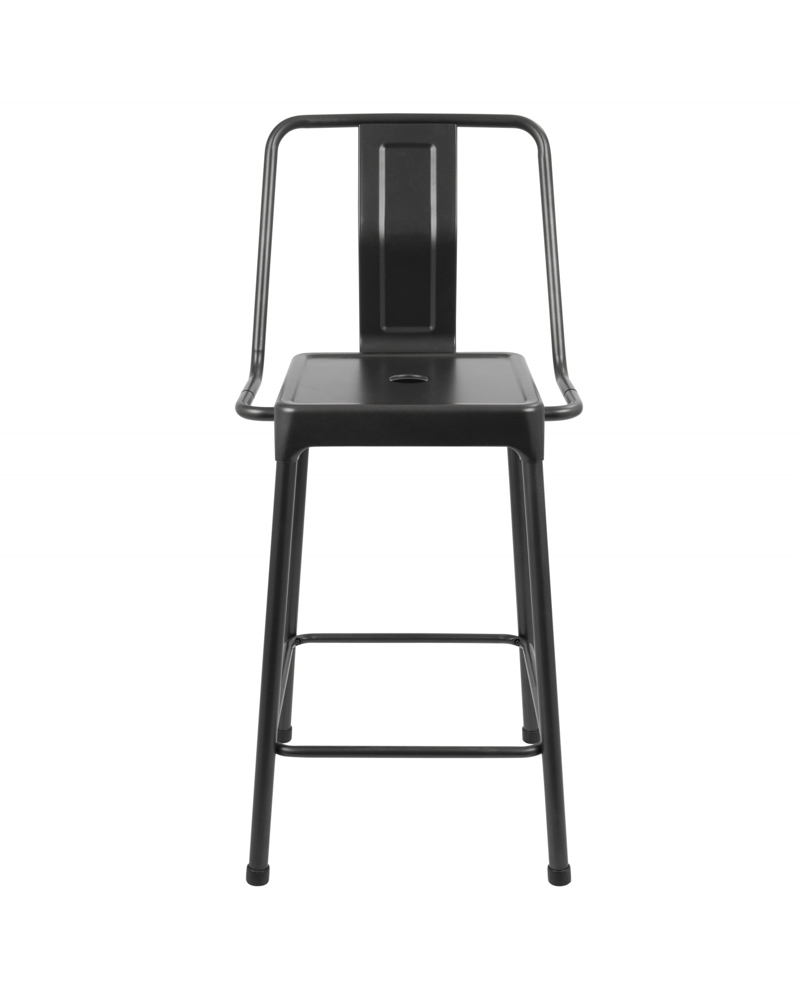 Pair of Industrial Style Energy Counter Stools in Carbon Black Finish