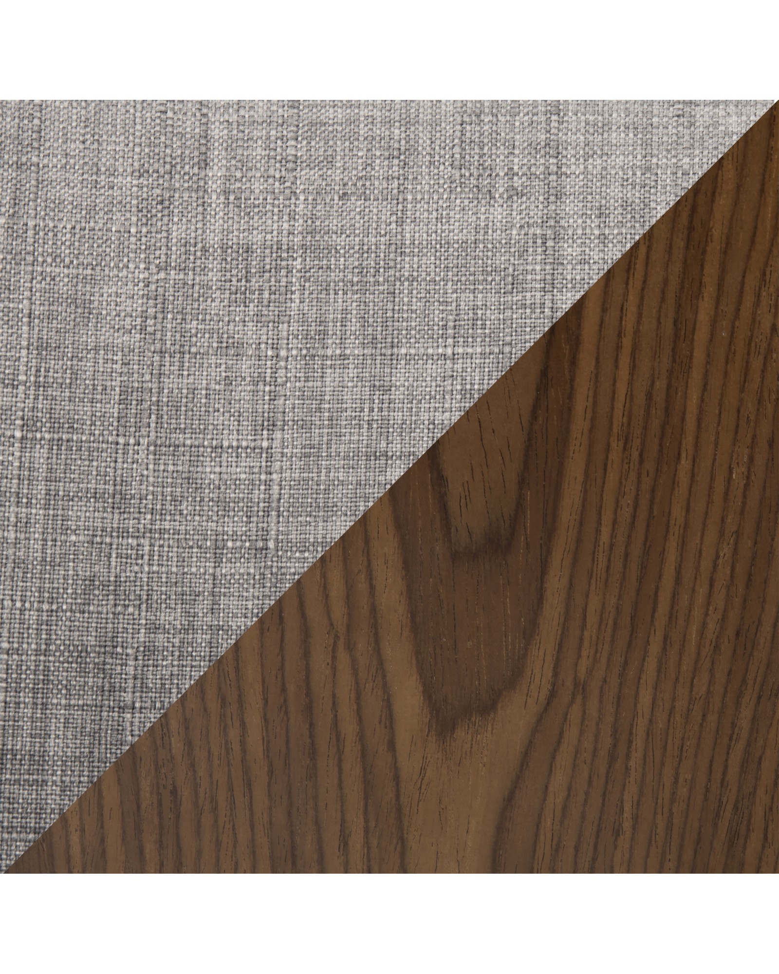 Curvini Mid-Century Modern Counter Stool in Walnut Wood and Light Grey Fabric
