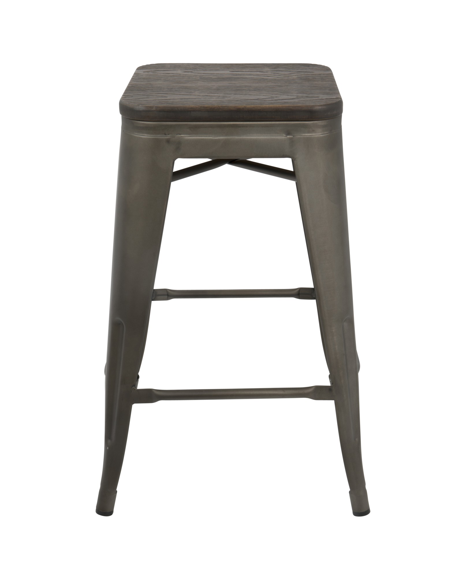 Oregon Industrial Stackable Counter Stool in Antique and Espresso - Set of 2