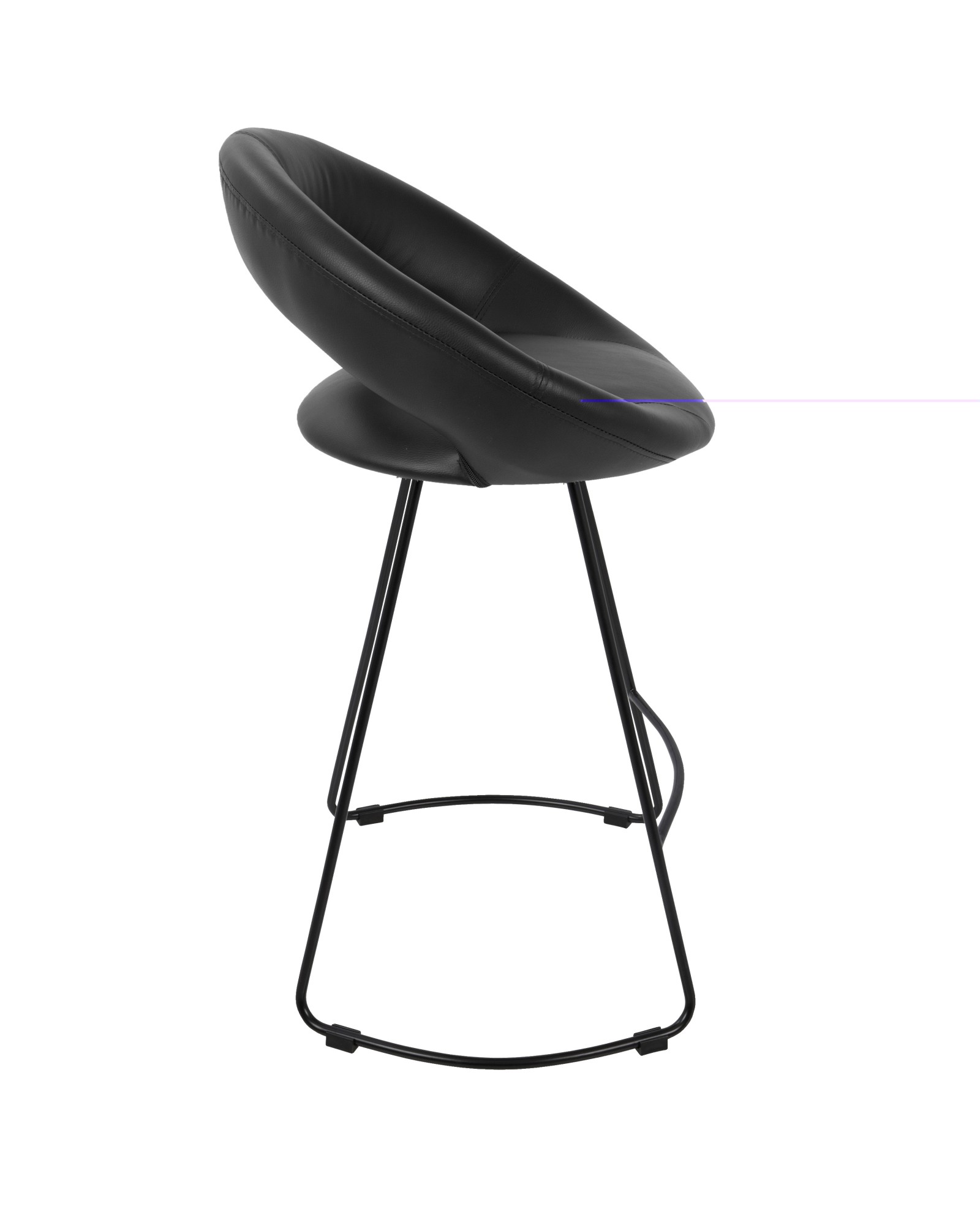 Posano Contemporary Counter Stool in Black Faux Leather