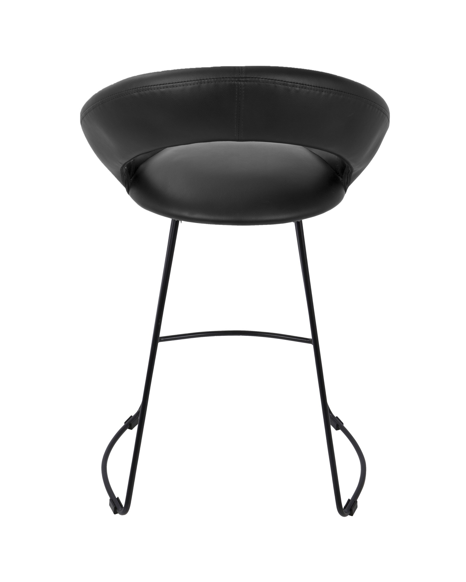 Posano Contemporary Counter Stool in Black Faux Leather