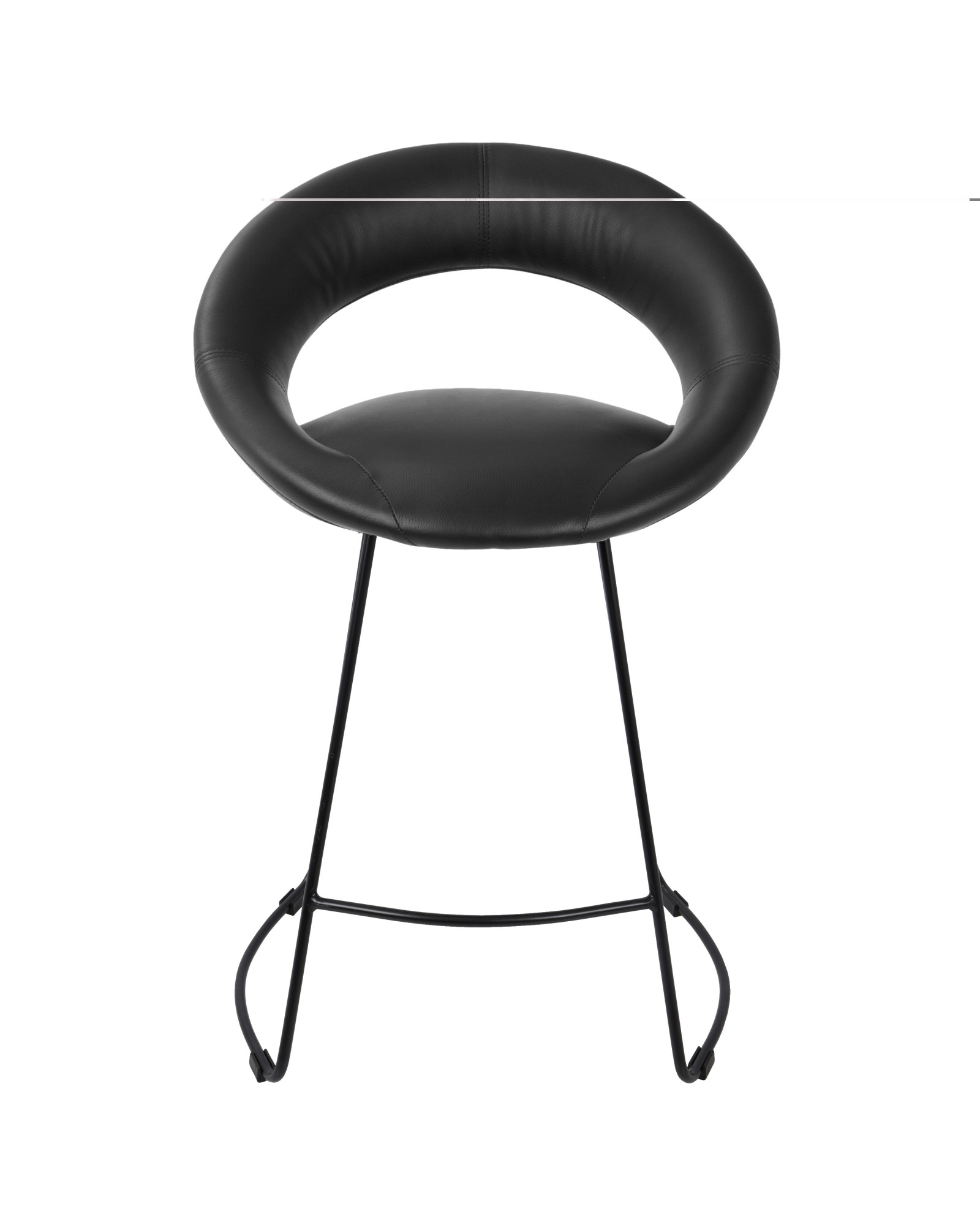 Posano Contemporary Counter Stool in Black Faux Leather