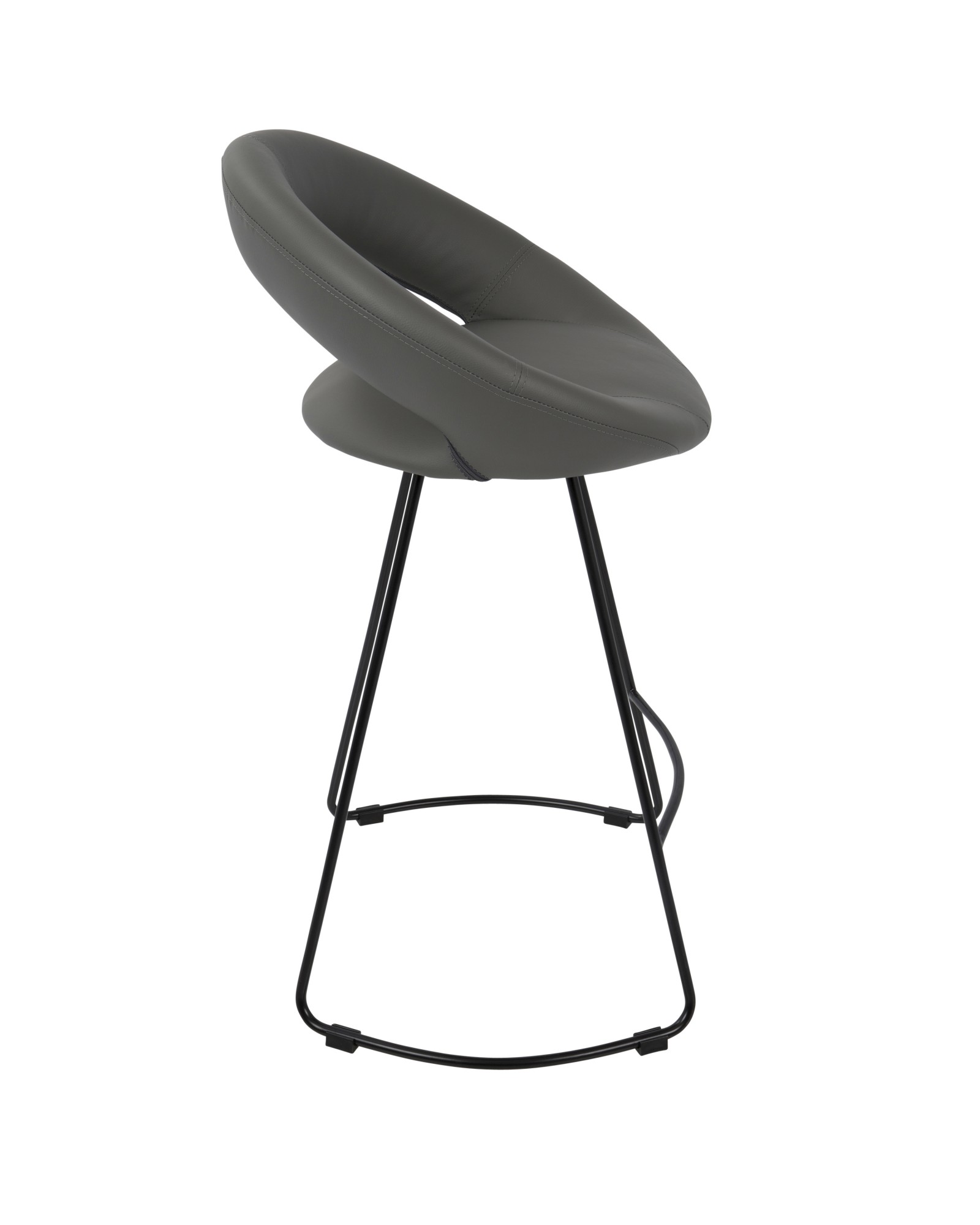 Posano Contemporary Counter Stool in Grey Faux Leather