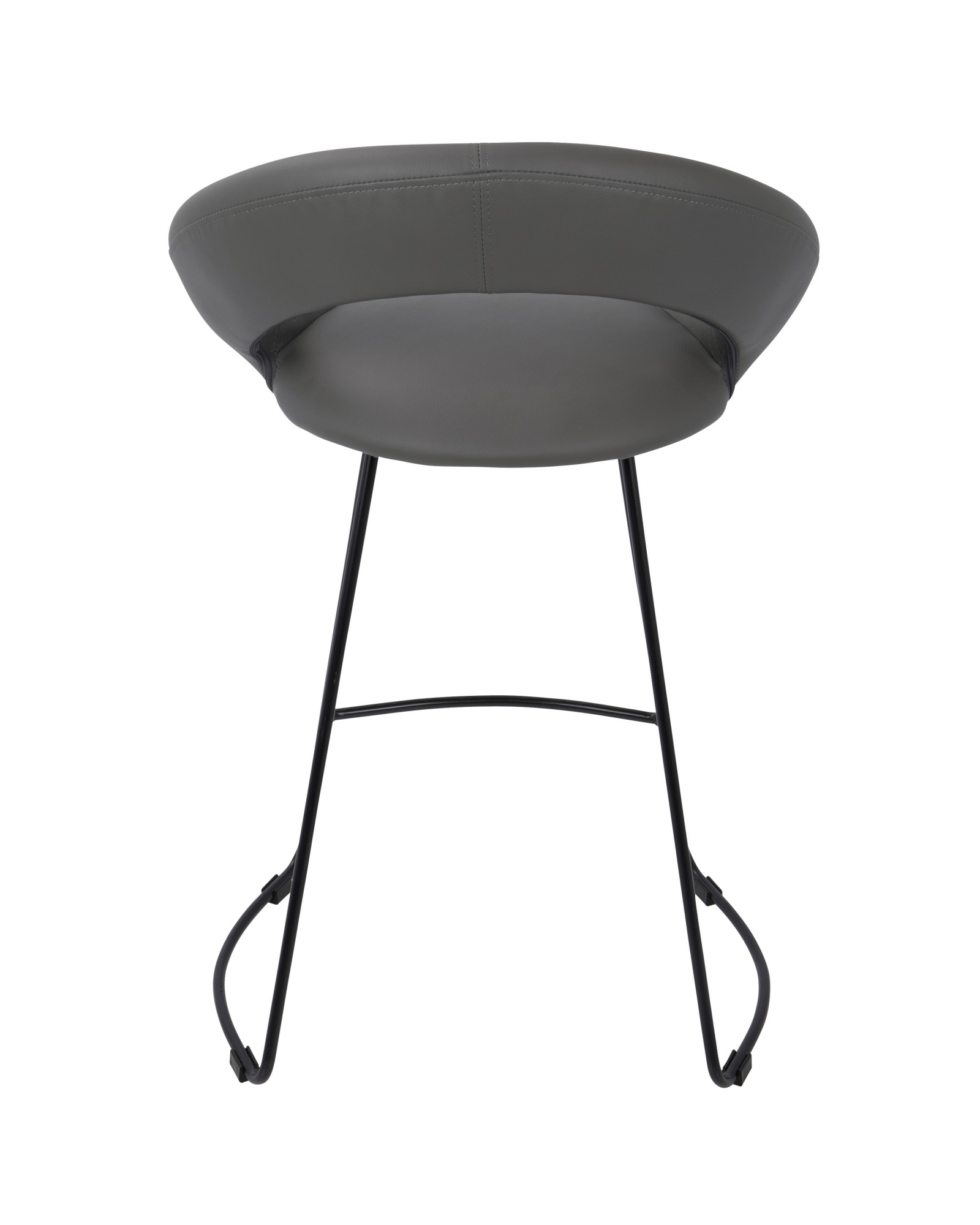 Posano Contemporary Counter Stool in Grey Faux Leather