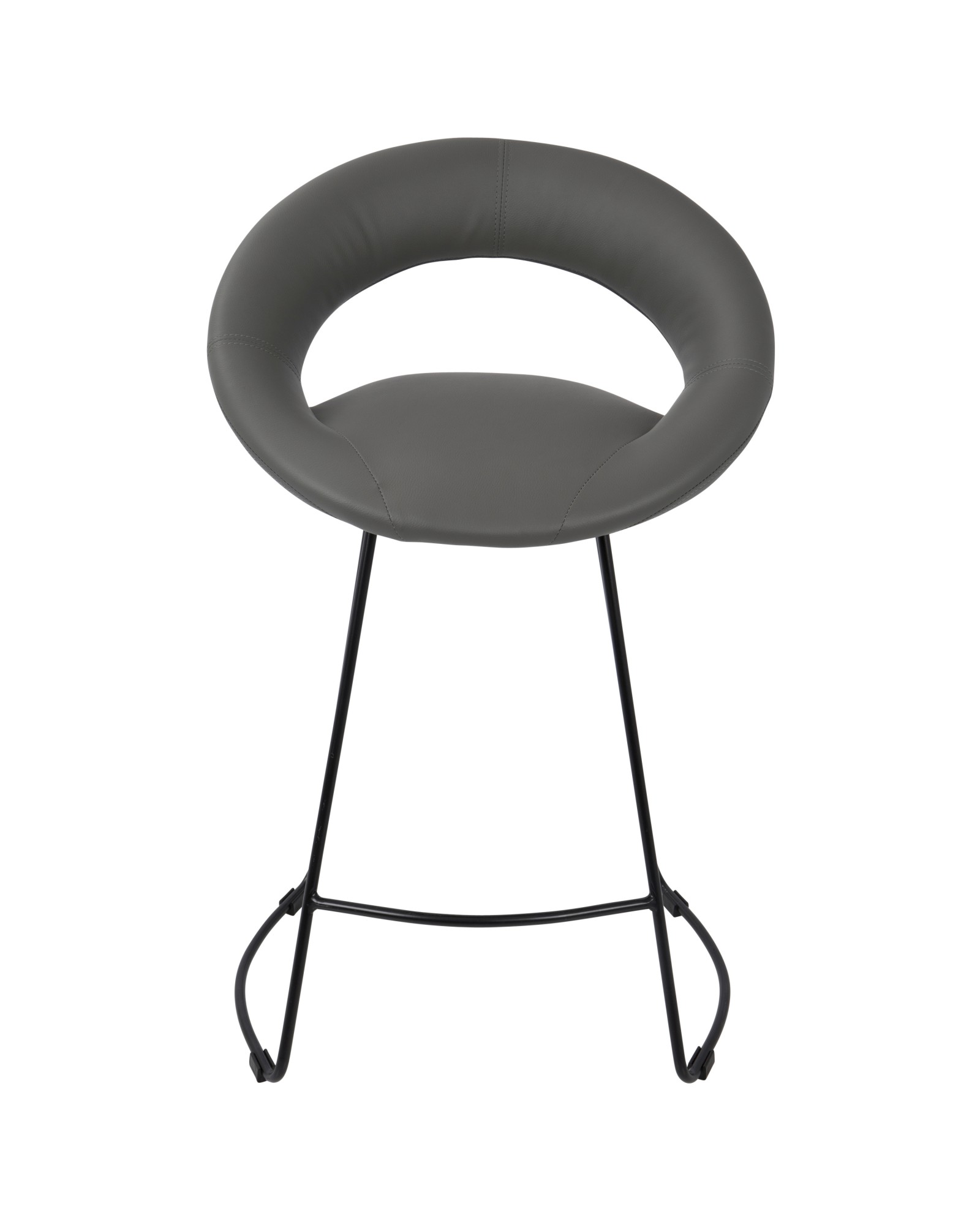 Posano Contemporary Counter Stool in Grey Faux Leather