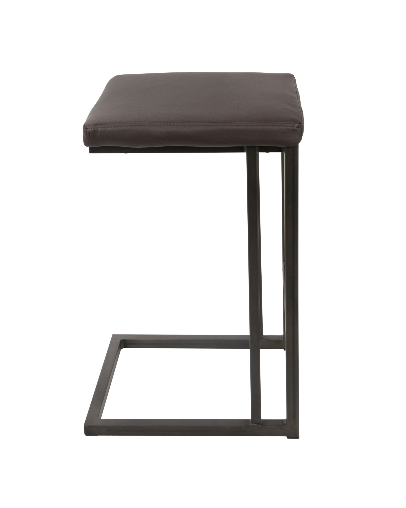 Roman Industrial Counter Stool in Antique and Espresso Faux Leather - Set of 2