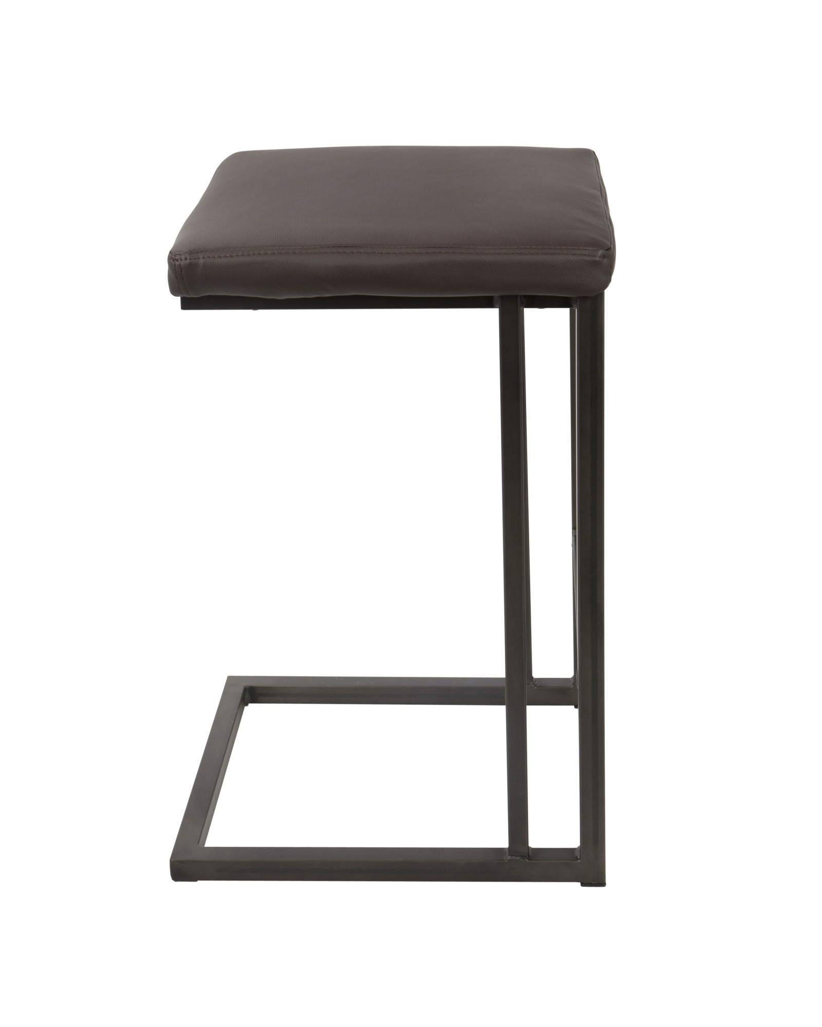 Roman Industrial Counter Stool in Antique and Espresso Faux Leather - Set of 2