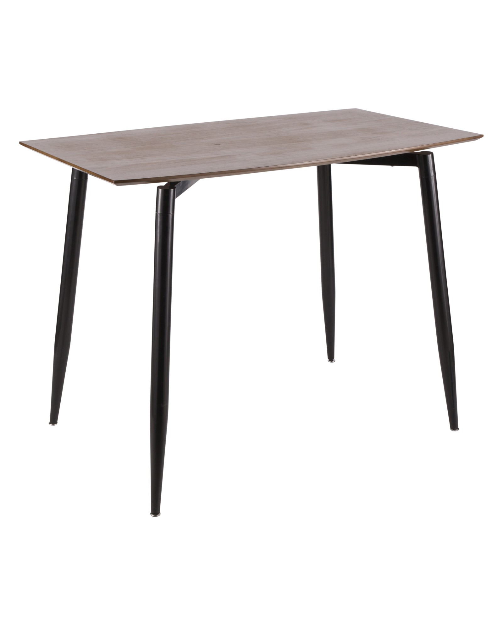 Clara Mid-Century Modern Counter Table with Black Metal Legs and Walnut Wood Top