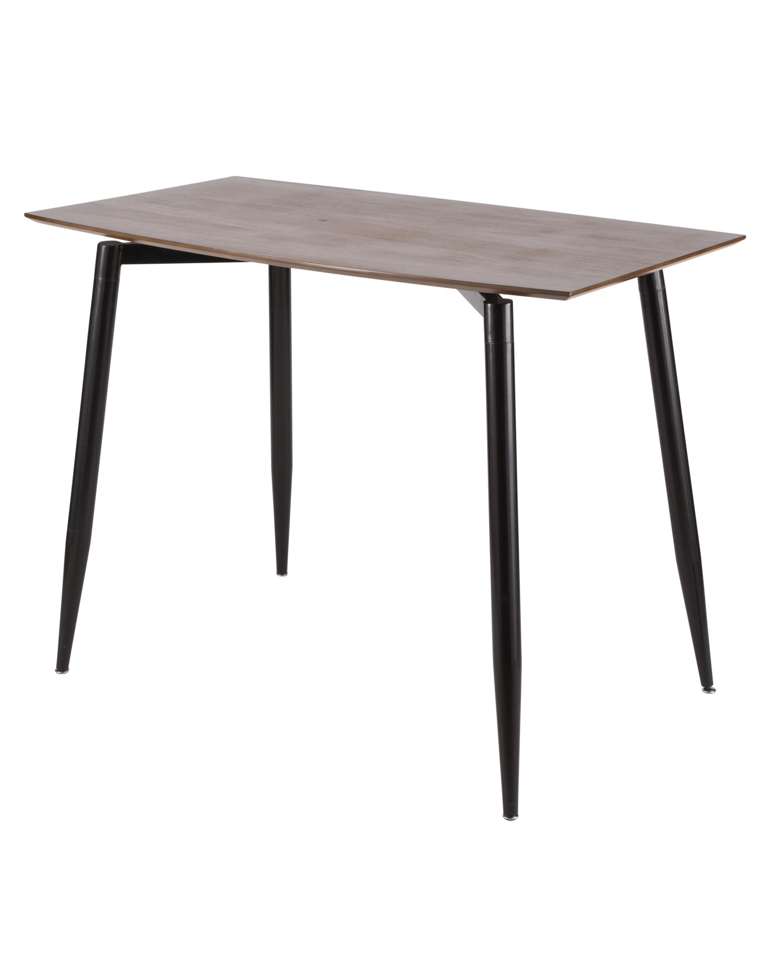 Clara Mid-Century Modern Counter Table with Black Metal Legs and Walnut Wood Top