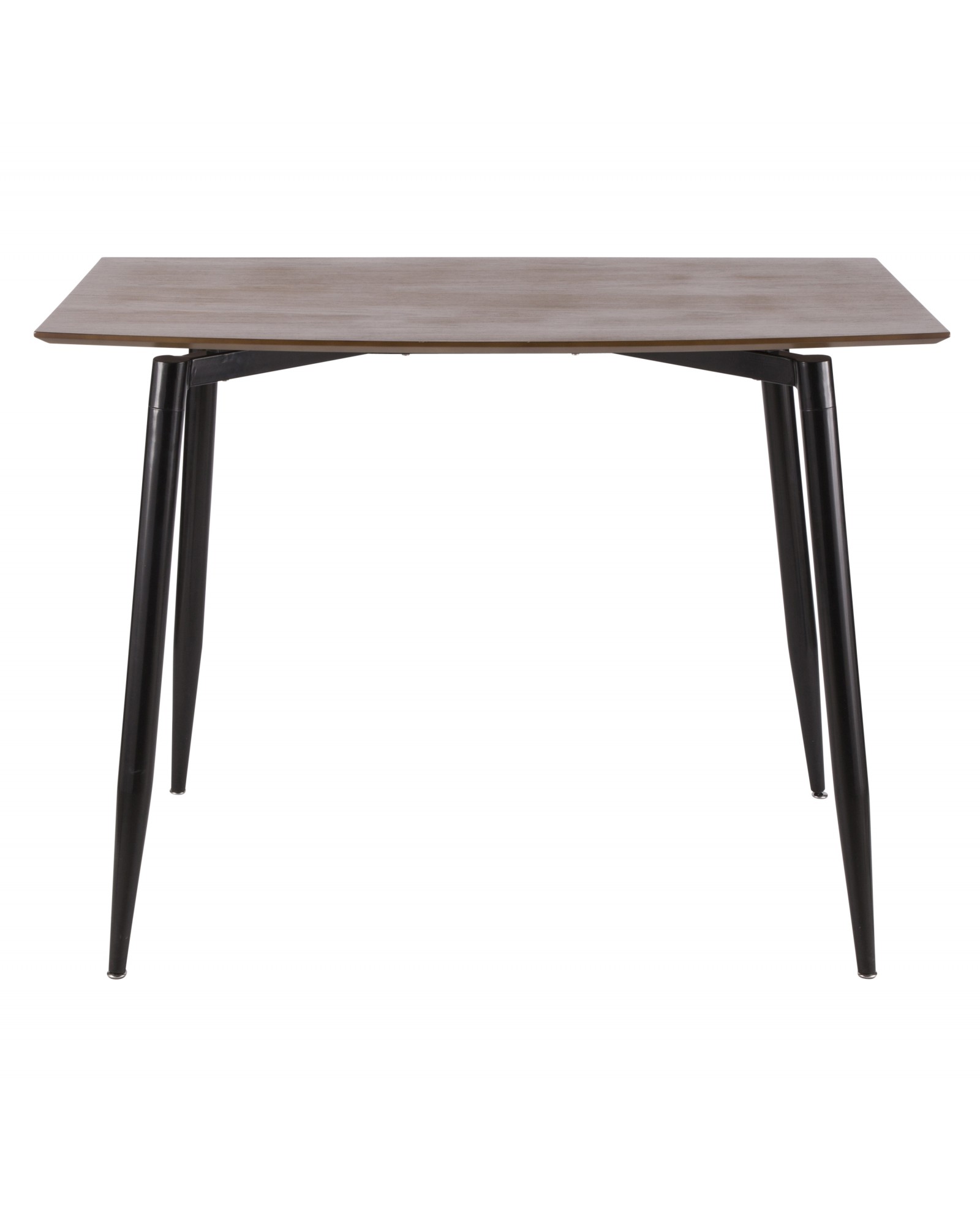 Clara Mid-Century Modern Counter Table with Black Metal Legs and Walnut Wood Top