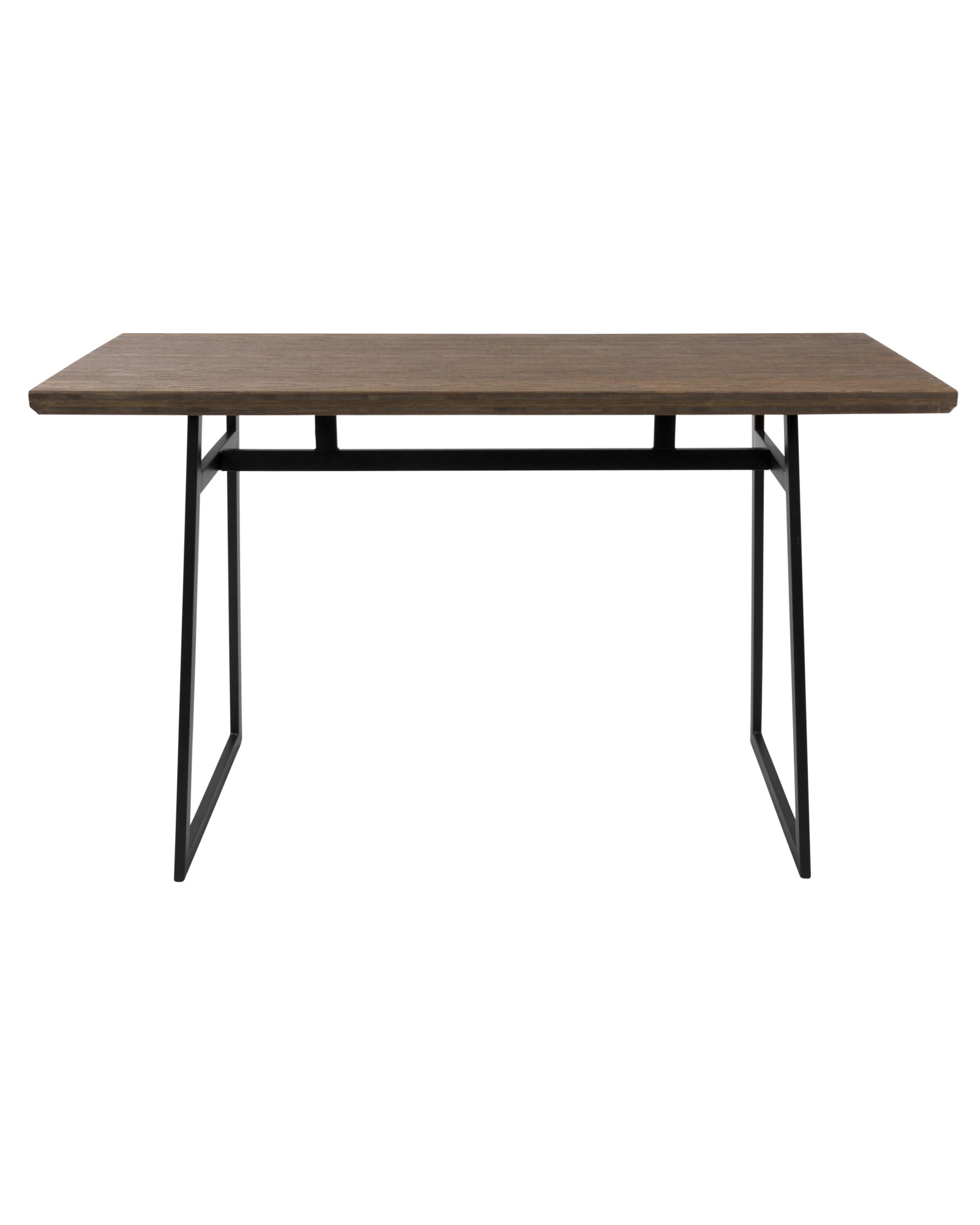 Geo Industrial Counter Table in Black with Brown Wood Top