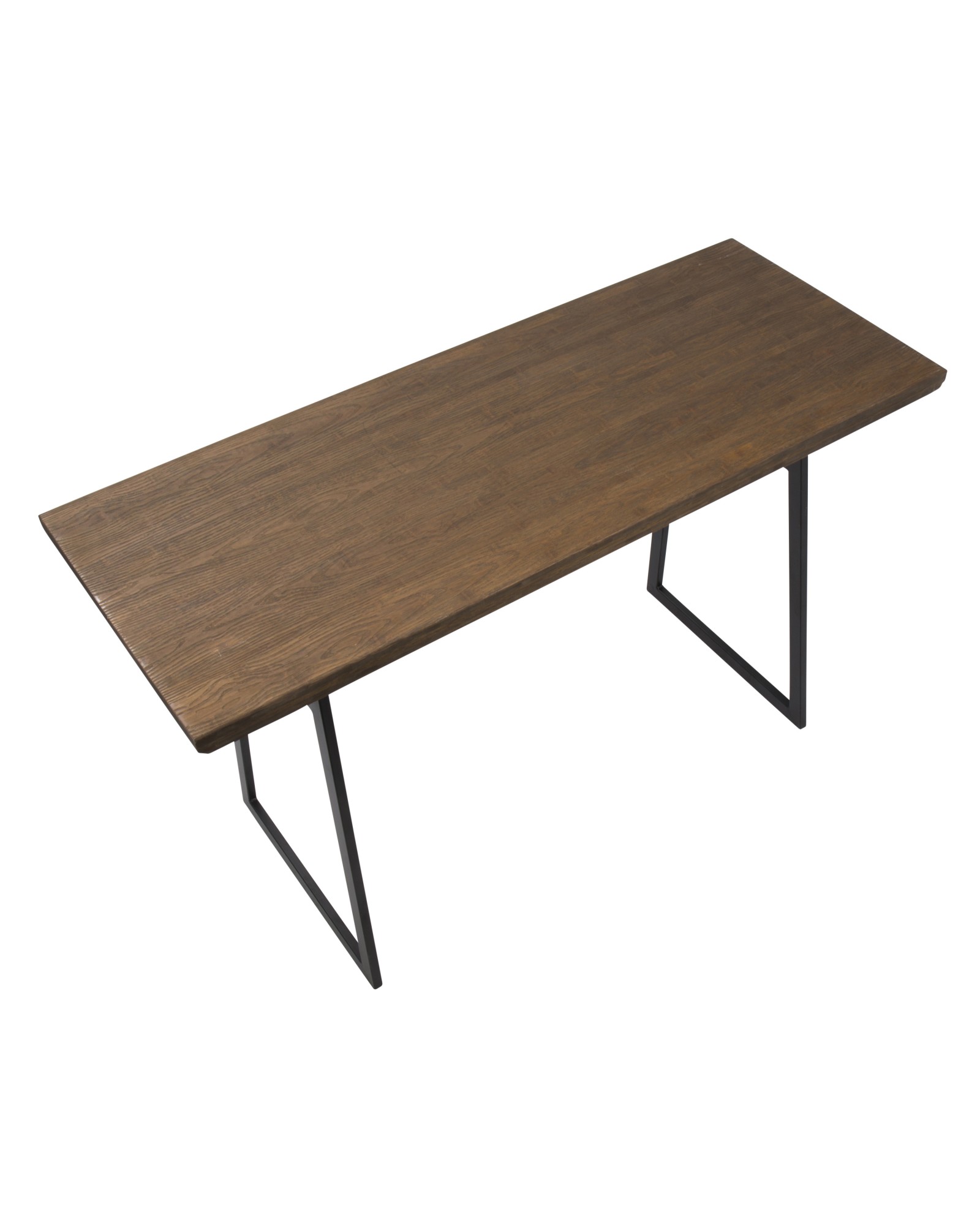 Geo Industrial Counter Table in Black with Brown Wood Top