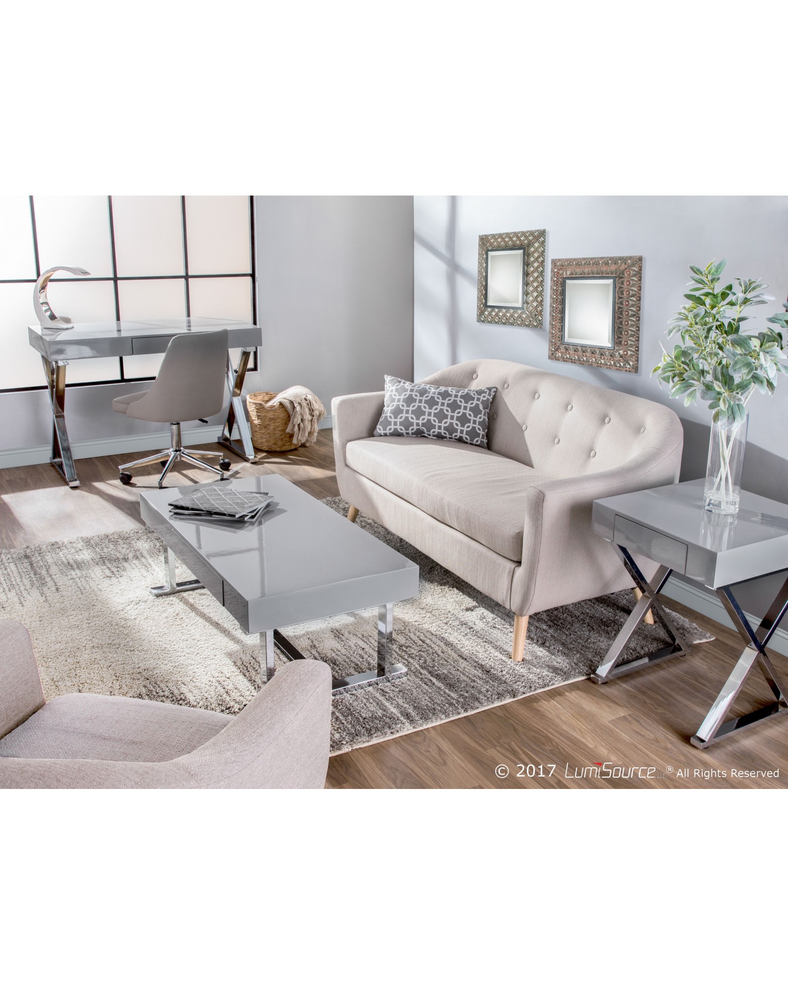 Luster Contemporary Coffee Table in Grey