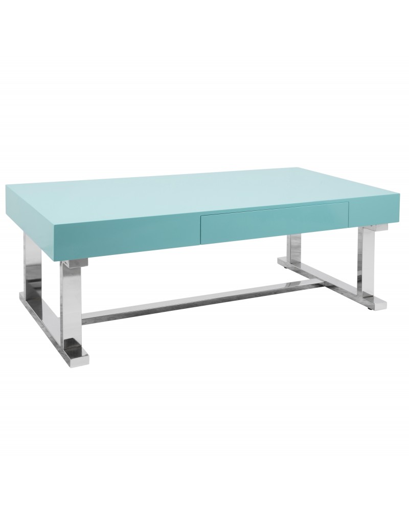 Luster Contemporary Coffee Table in Light Blue